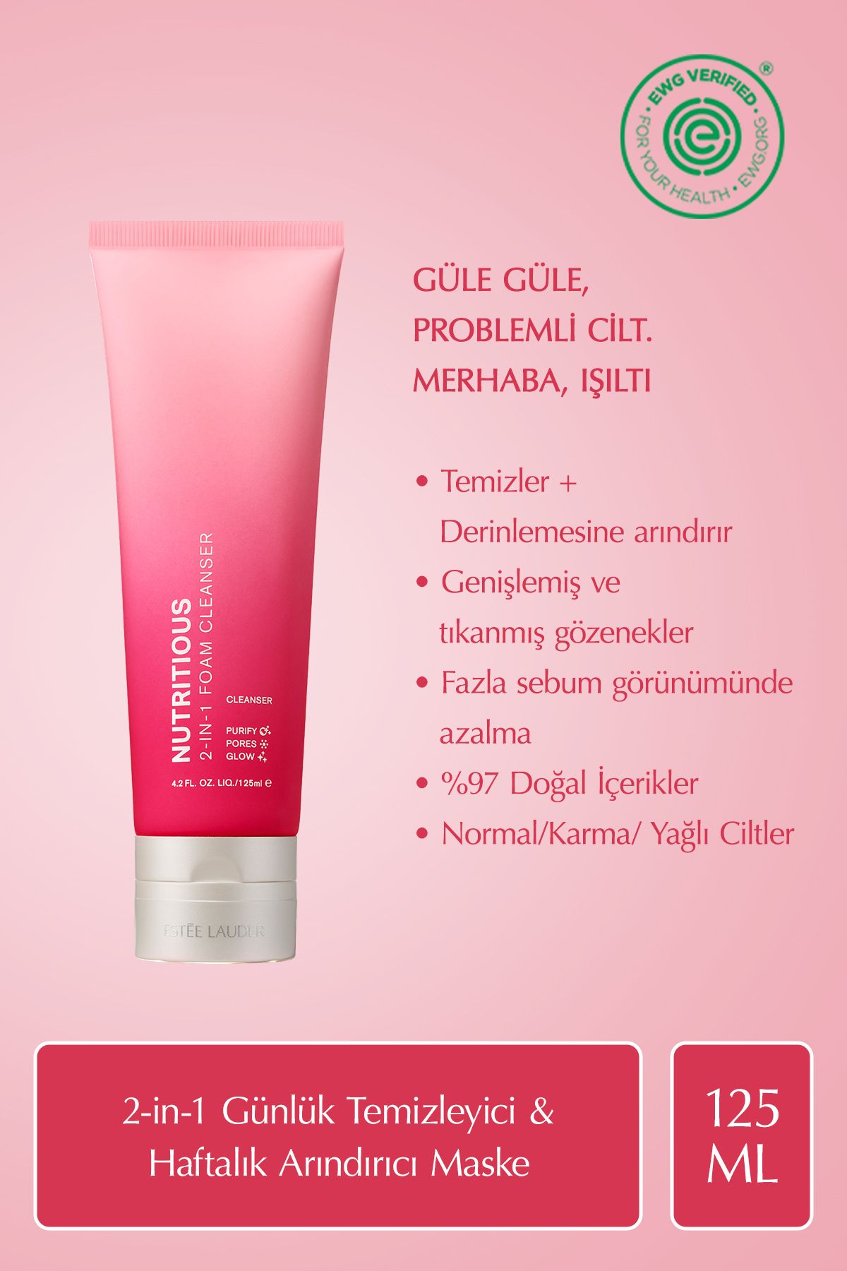 Estee Lauder Gözenek Karşıtı Cilt Bakım Seti - Nutritious Temizleyici 125ml, Serum 7ml, Krem 5ml, Göz Kremi 5ml-2