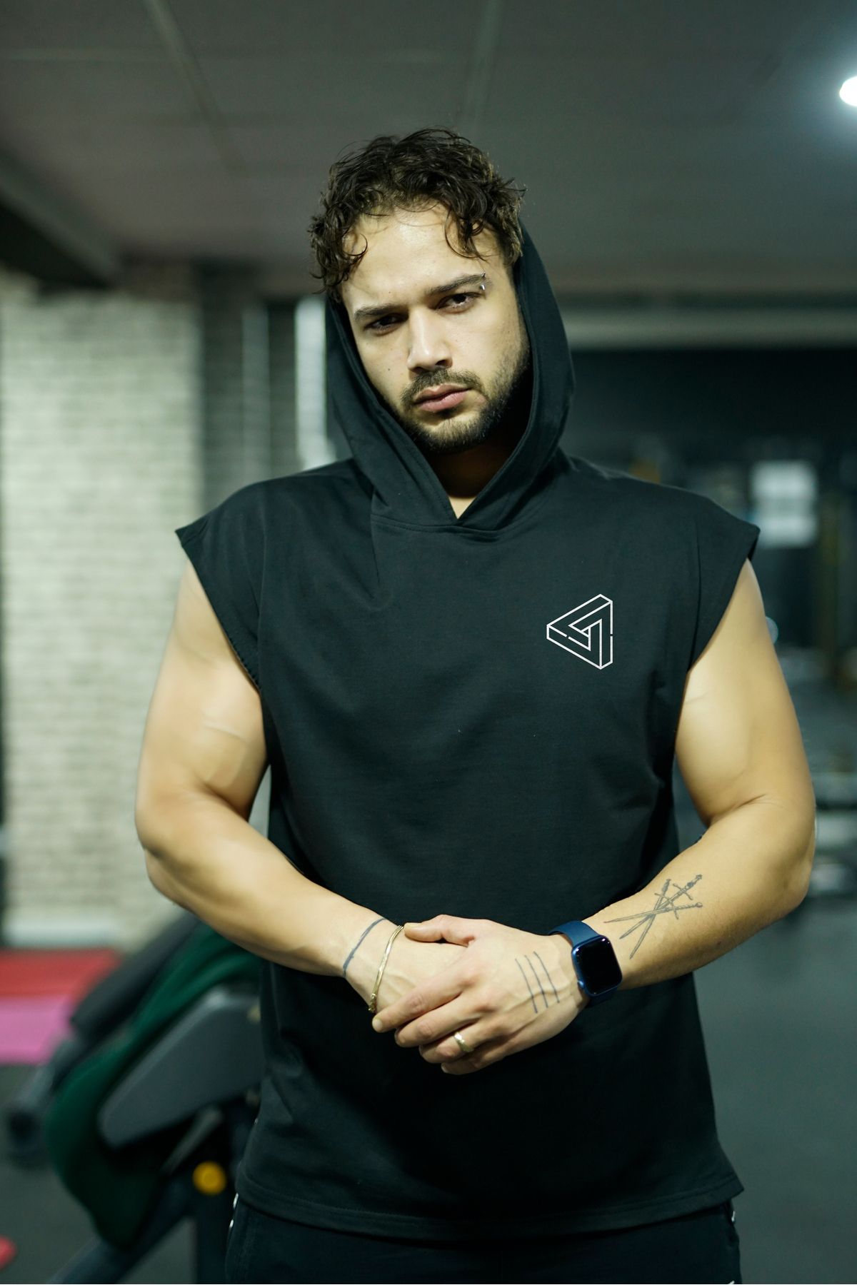 ACTIVE MODA Kolsuz Sporcu Atleti Sweatshirt Hoodie Capshon TopTank (Kapüşonlu)