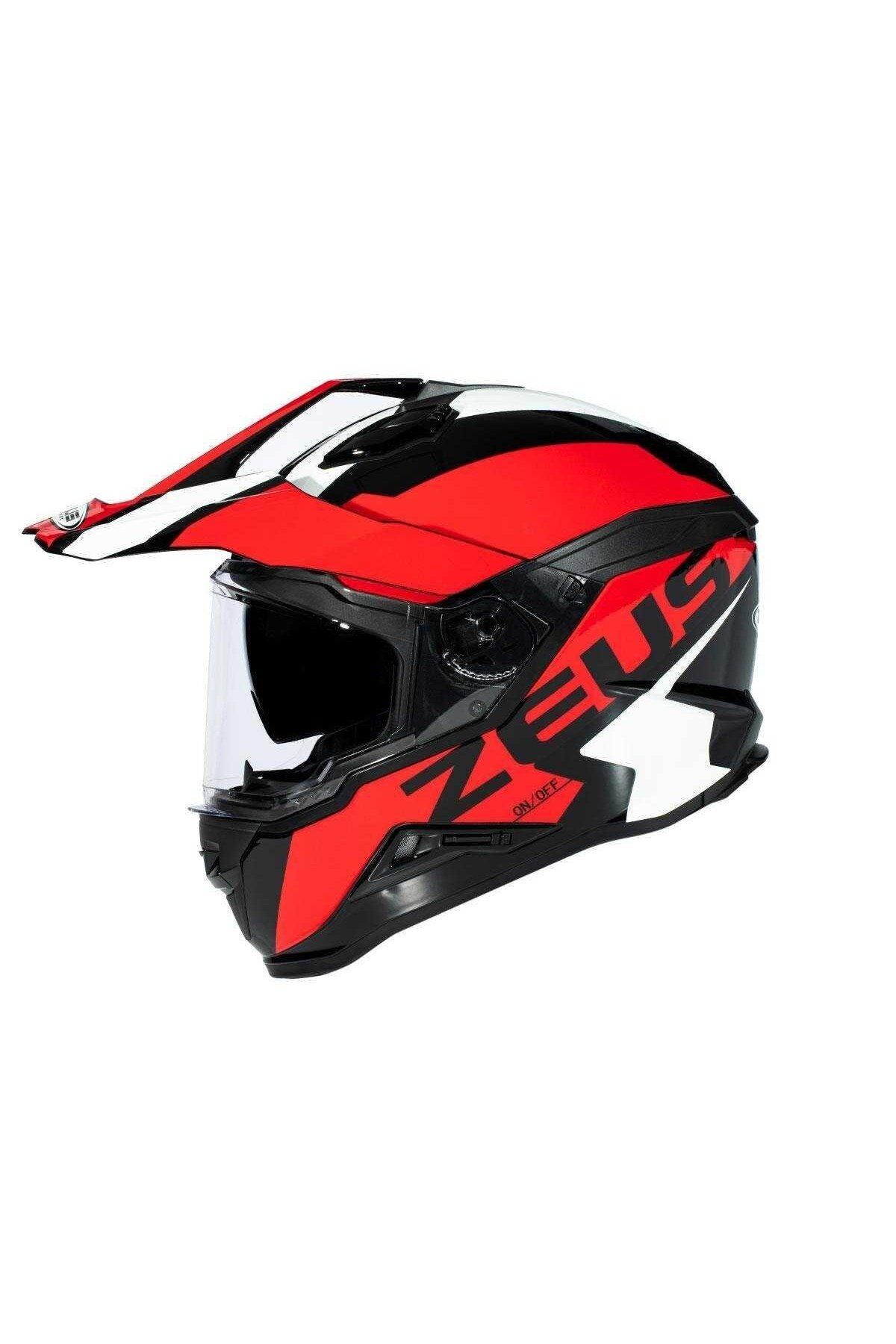 ZEUS-Zs-913 Solid Black Bf8-Red Closed Helmet 8