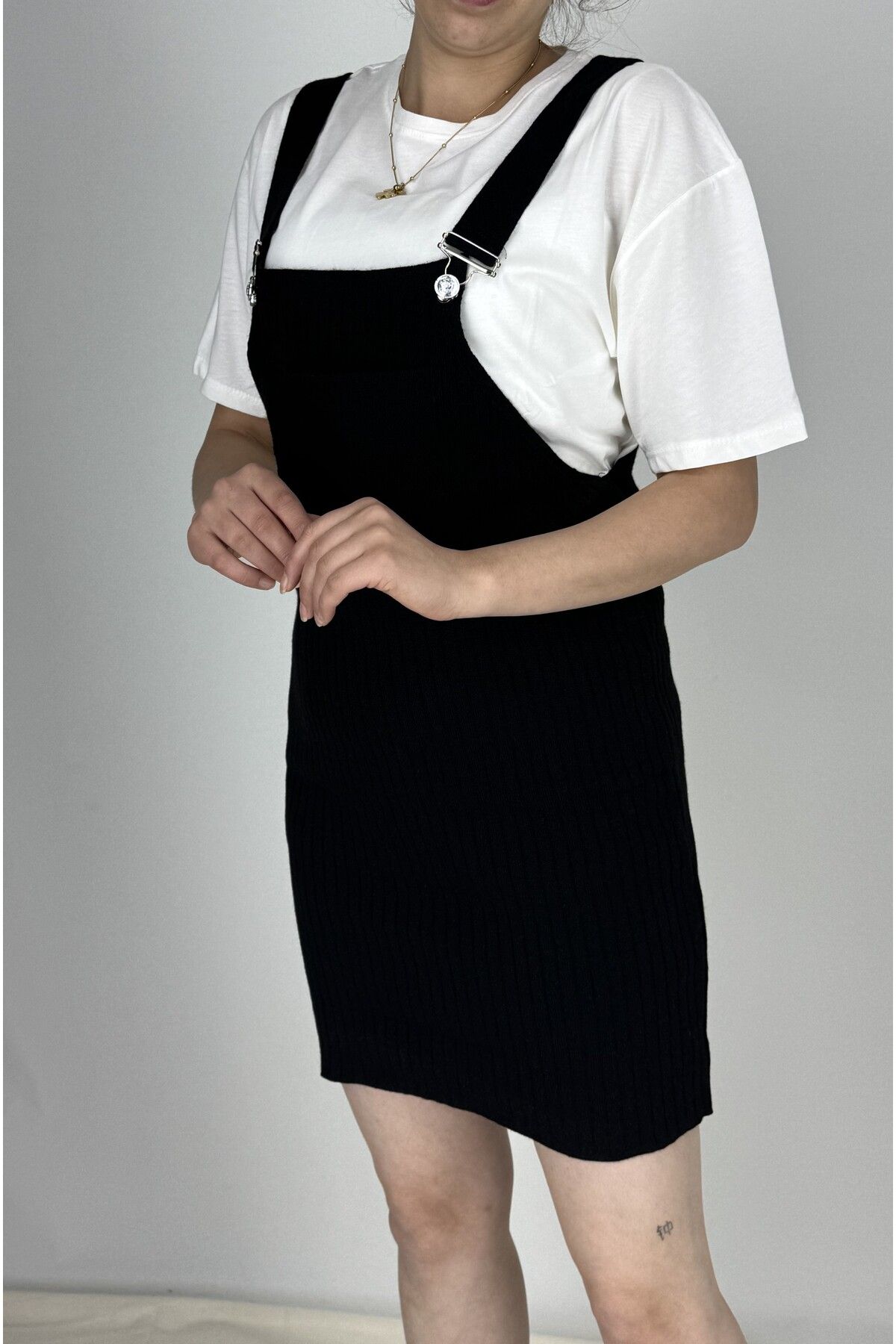 SHARON MODA-Women's Stripe Pattern Slopet with Pocket and Strap 1