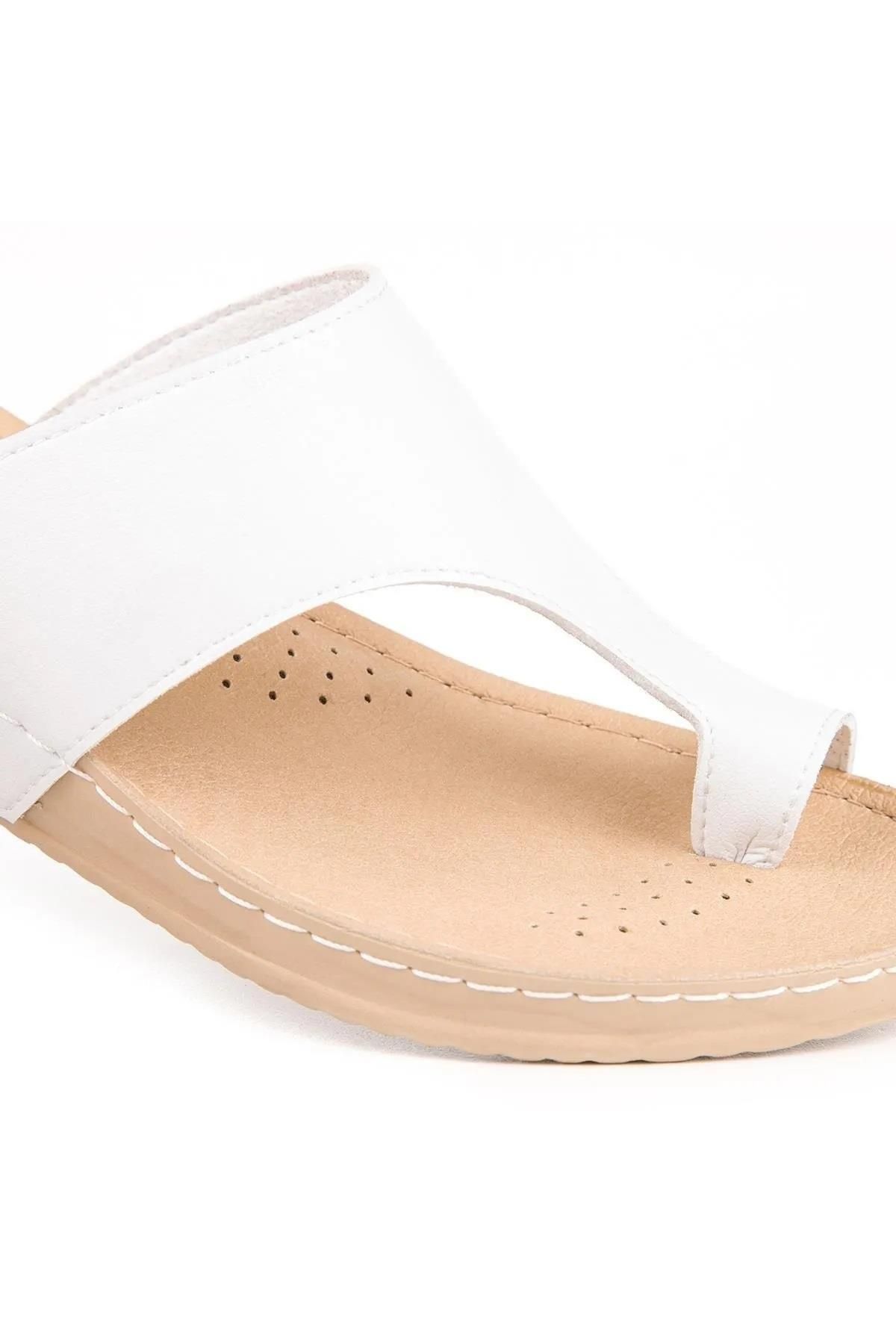 دمپایی سفید زنانه Search Hearch Anatomic Flore Fly Slip 31163 Muya
