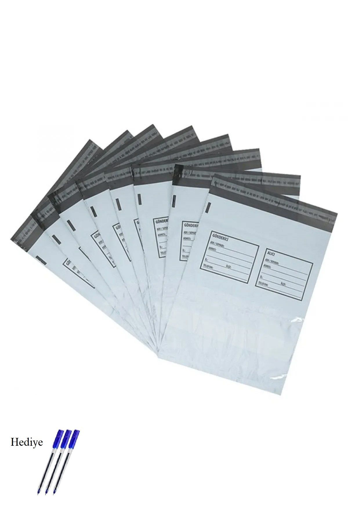 Kapamarka Cepli Küçük Boy Kargo Poşeti 24x30+5 cm - 200 Adet (40+40=80 Mikron)