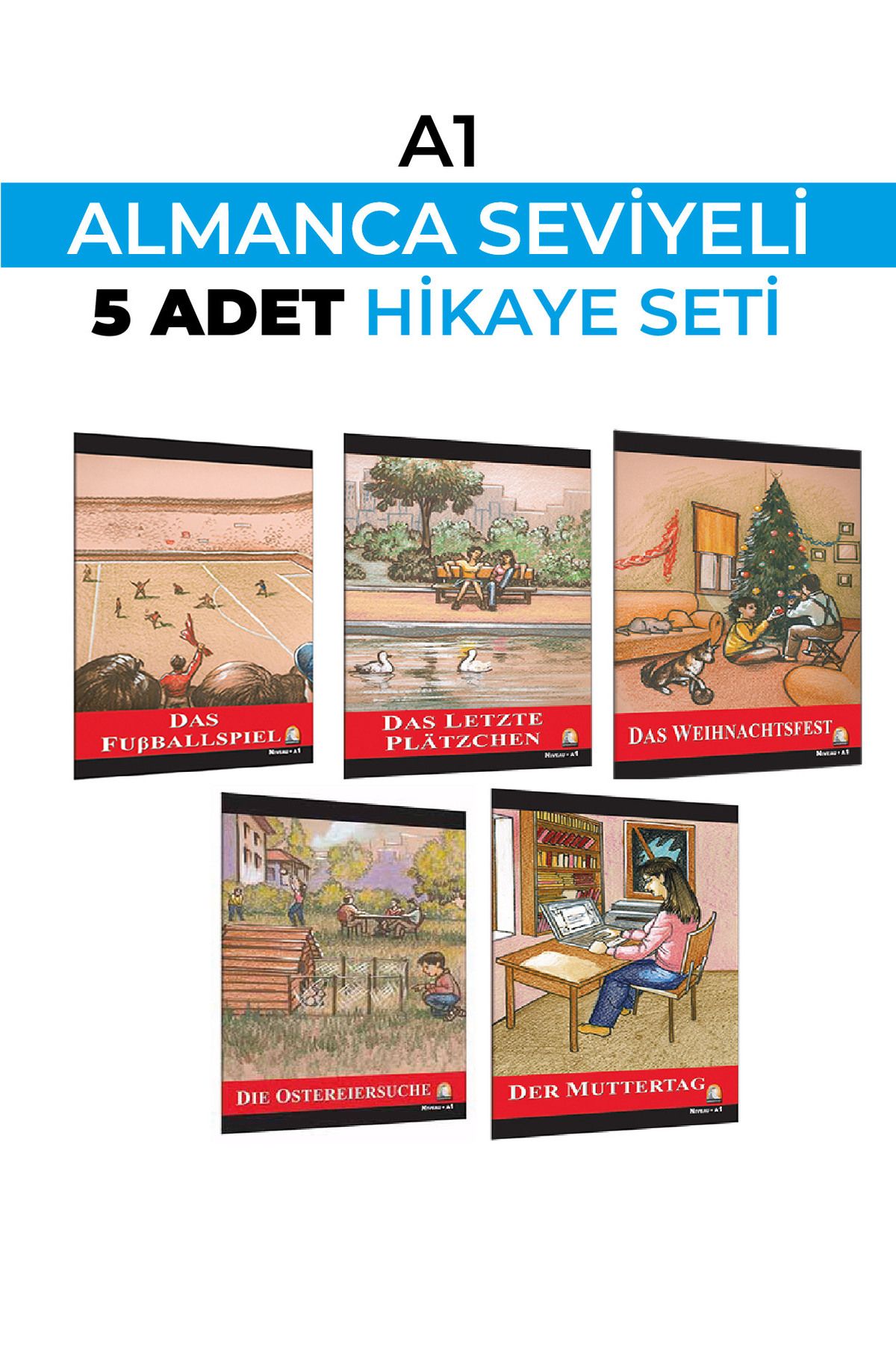 Kapadokya Yayınları-German Story A1 Level Set of 5 (Caracot Can Read) 3