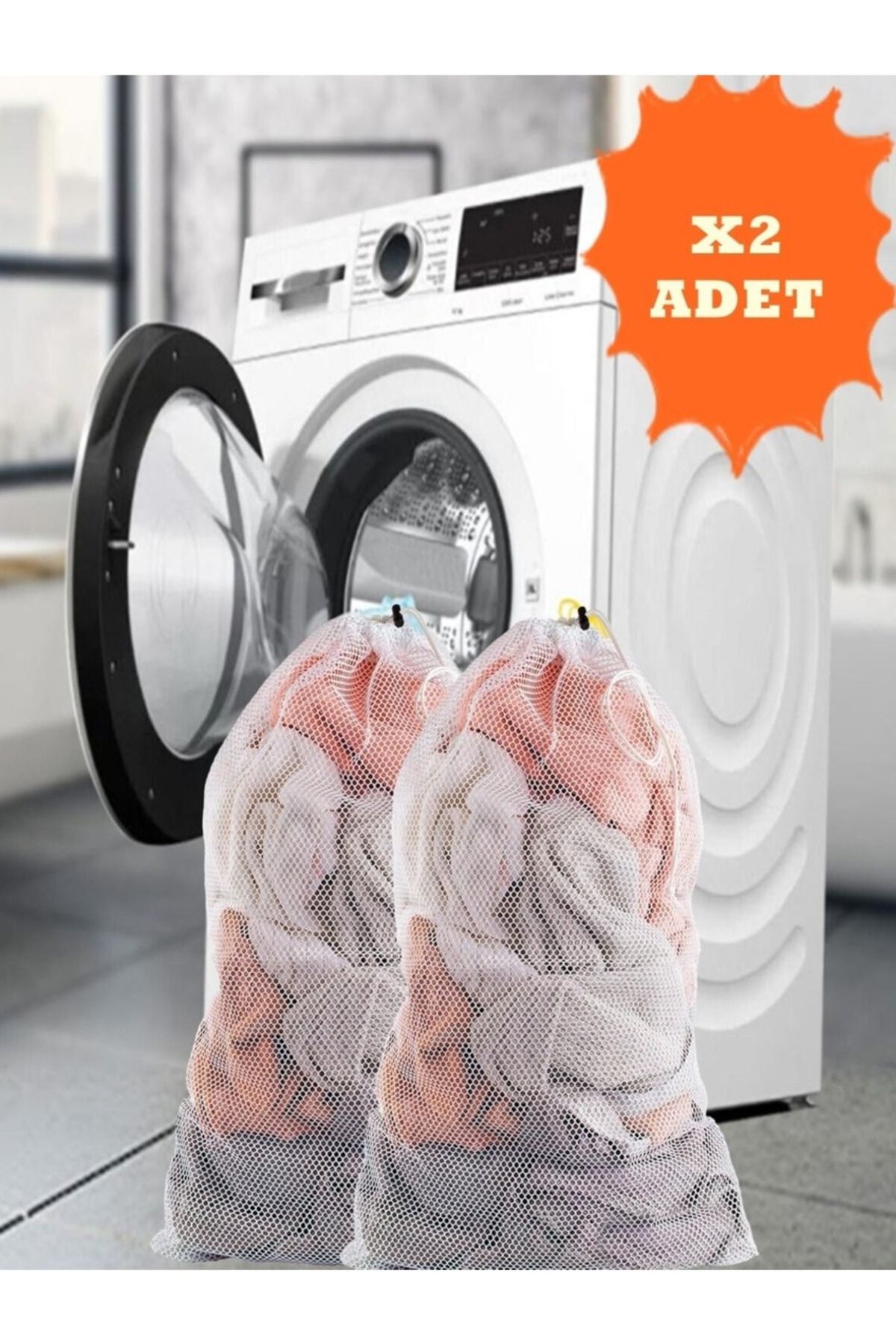 AKGÜN EV TEKSTİLİ-Practical Laundry Net - Set of 2 S 30X50 Socks 1