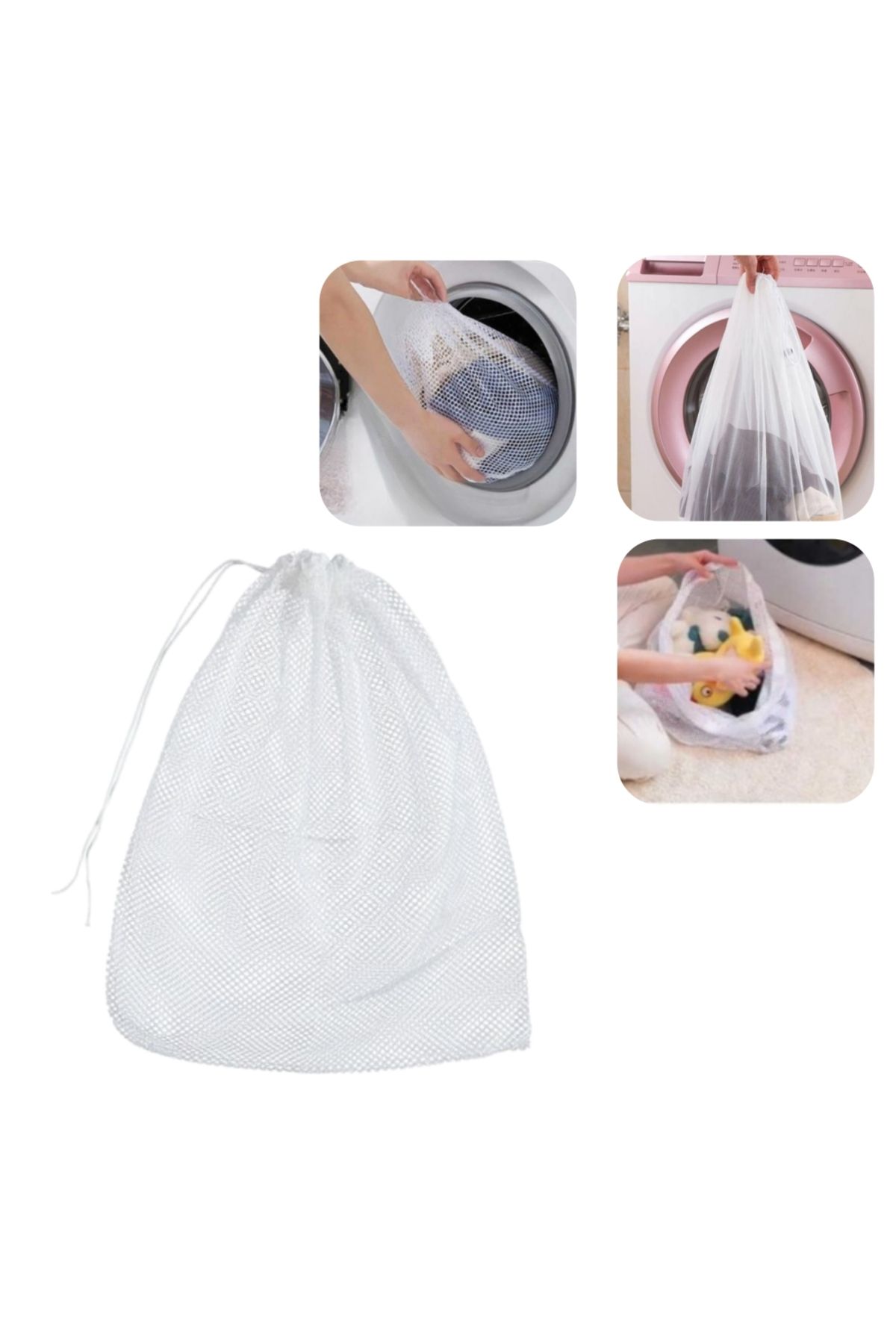 AKGÜN EV TEKSTİLİ-Practical Laundry Net - Set of 2 S 30X50 Socks 5