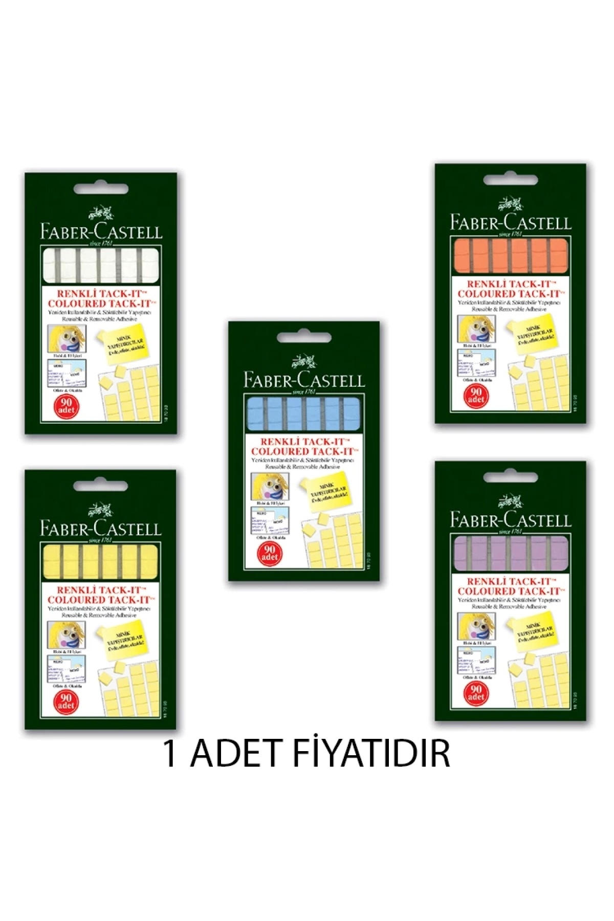 Faber Castell Karışık Renkli Tack-ıt Hamur Yapıştırıcı 50gr