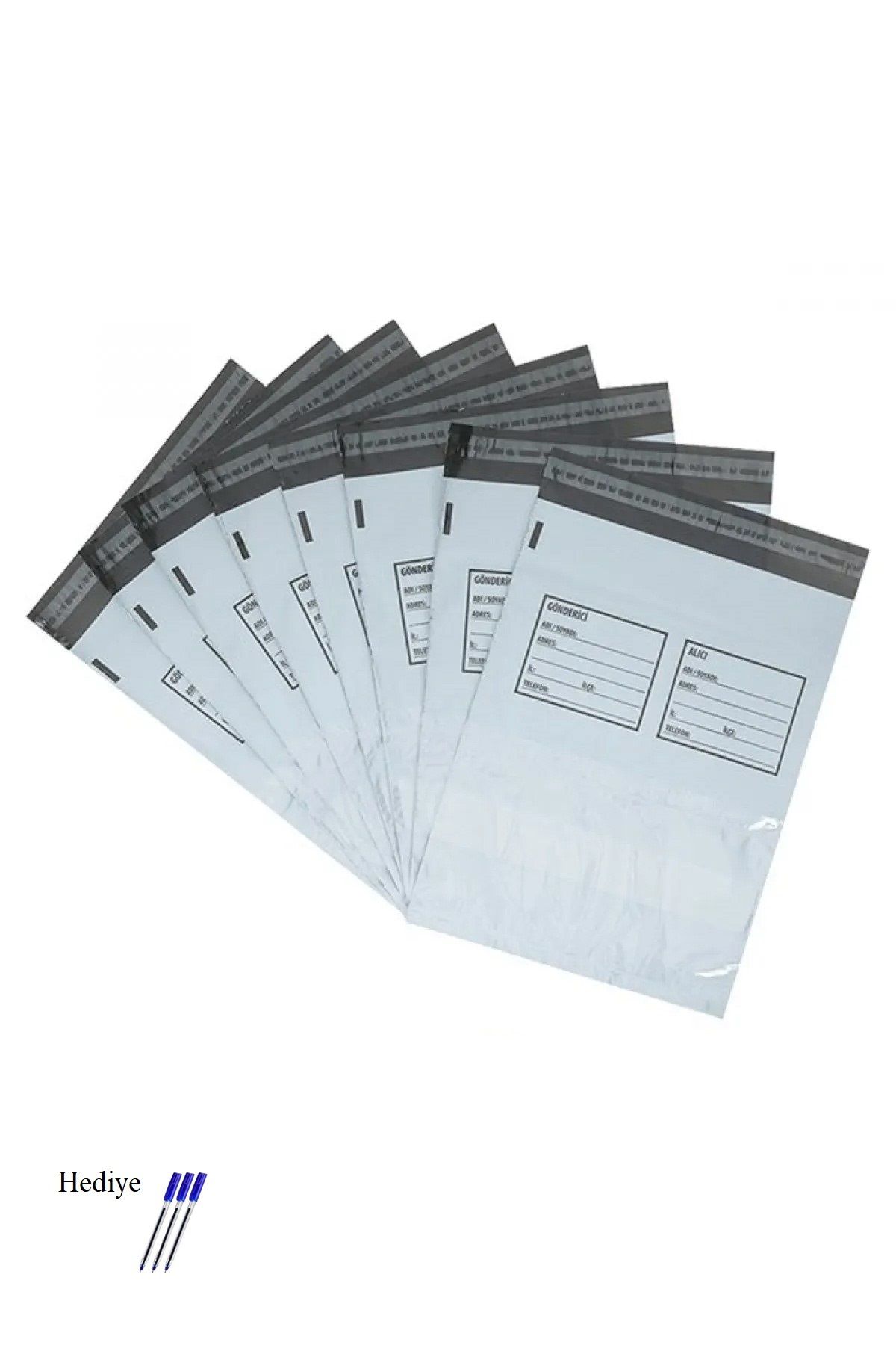 Kapamarka Büyük Boy Cepli Kargo Poşeti 35x45+5 cm - 200 Adet (40+40=80 Mikron)