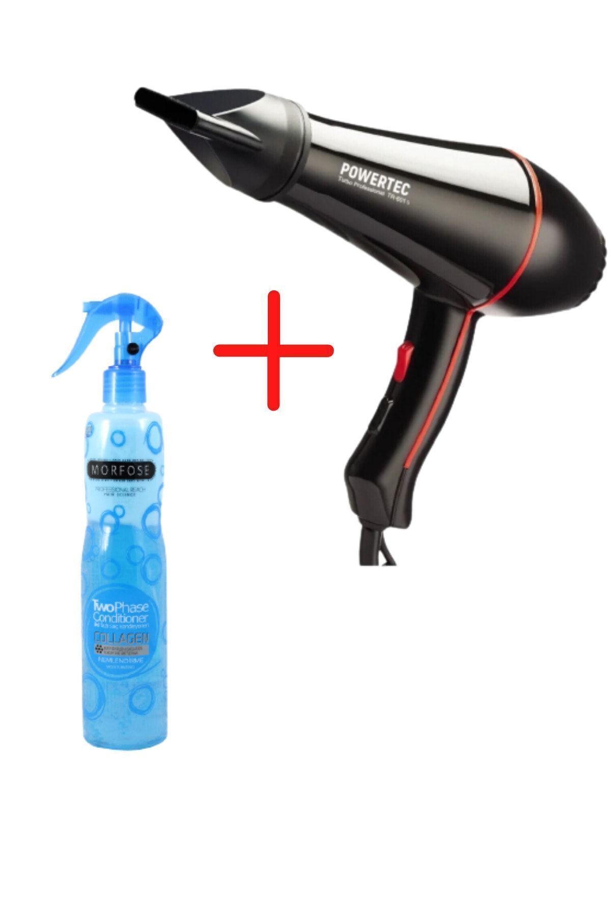 سشوار سیاه برقی Tr 601 دستگاه ضربه + آرایشگاه کلاژن مورفوز آب خشک کن 400 میل پاورتچ  Powertec
