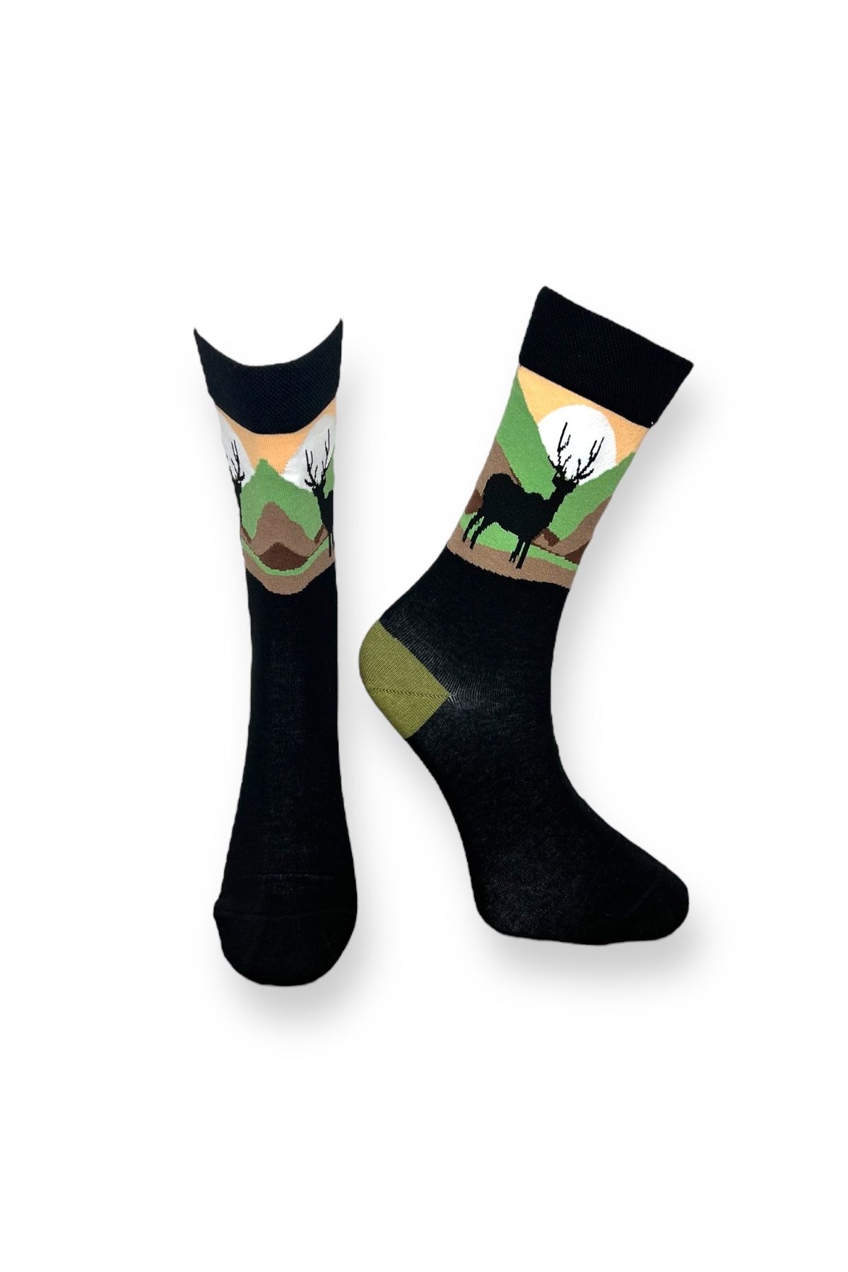 Mevo-5 Pack Unisex Stretchy Fun Design Mixed Color Breathable Socket Socks 6