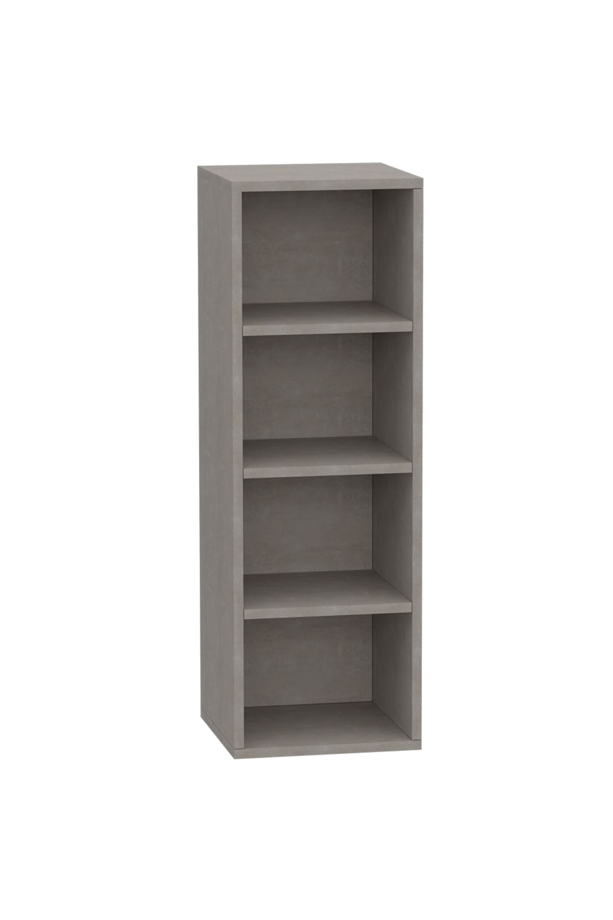 Mahmayi-Wooden Storage Display Shelves 4-Tier Freestanding, Box Shelves, Light Concrete 1