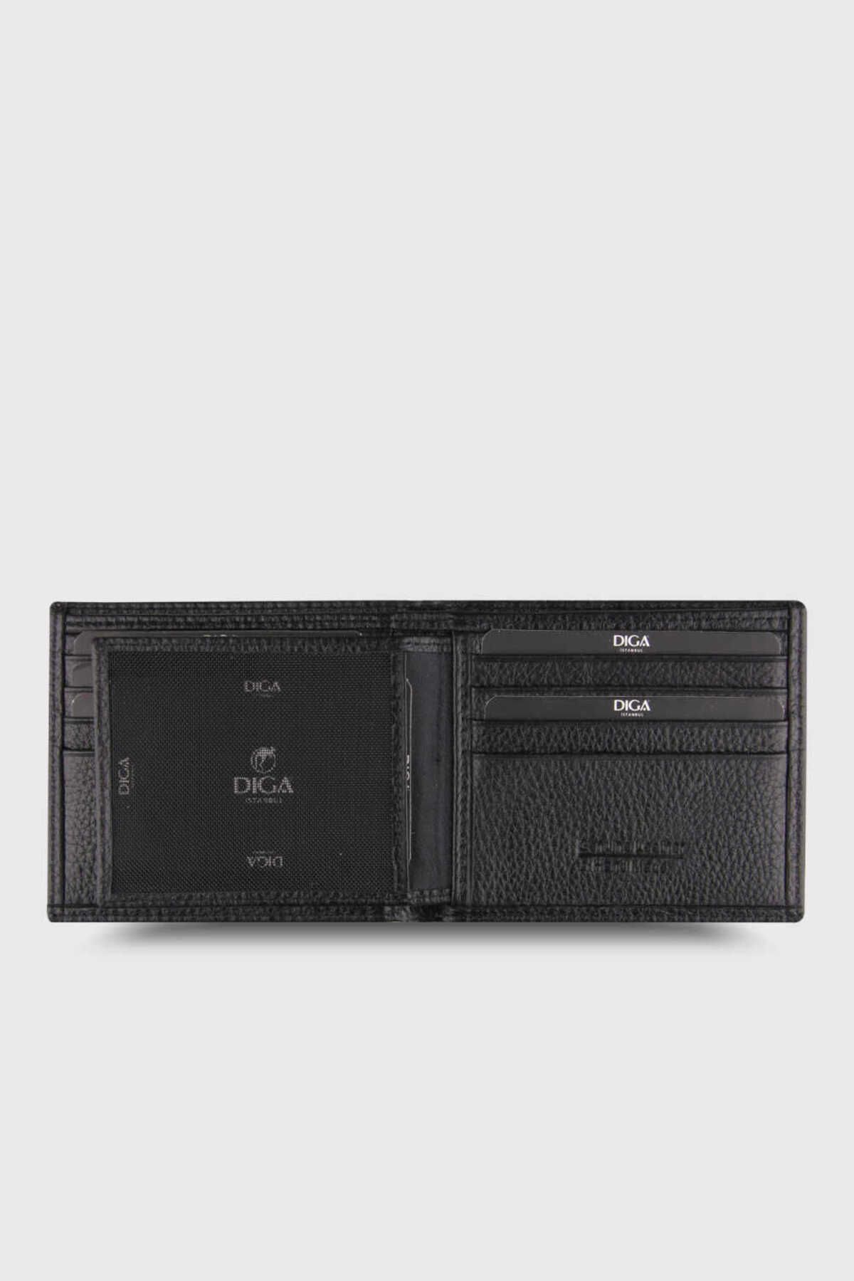 DİGA-03 Model Classic Python Real Leather Black Wallet 3