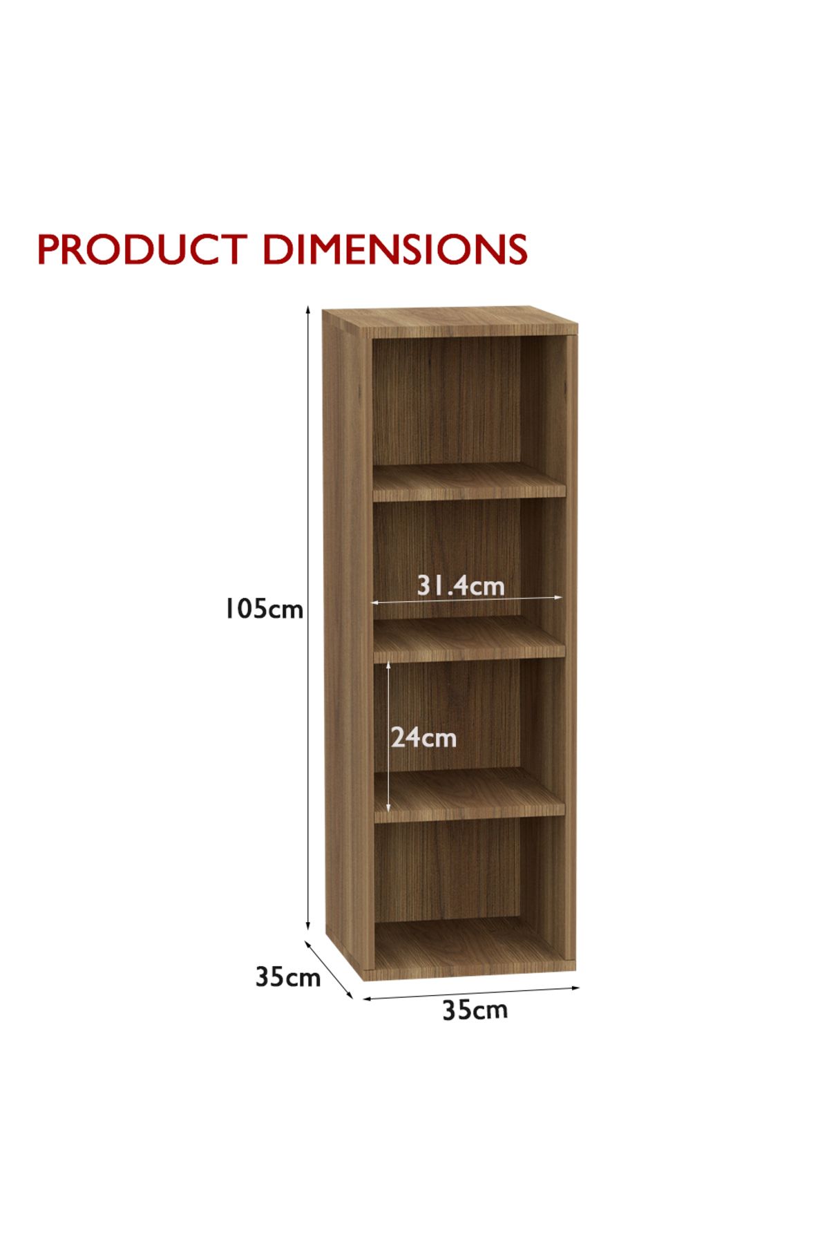 Mahmayi-Wooden Storage Display Shelves 4-Tier Freestanding, Box Shelves, Zabrano 6