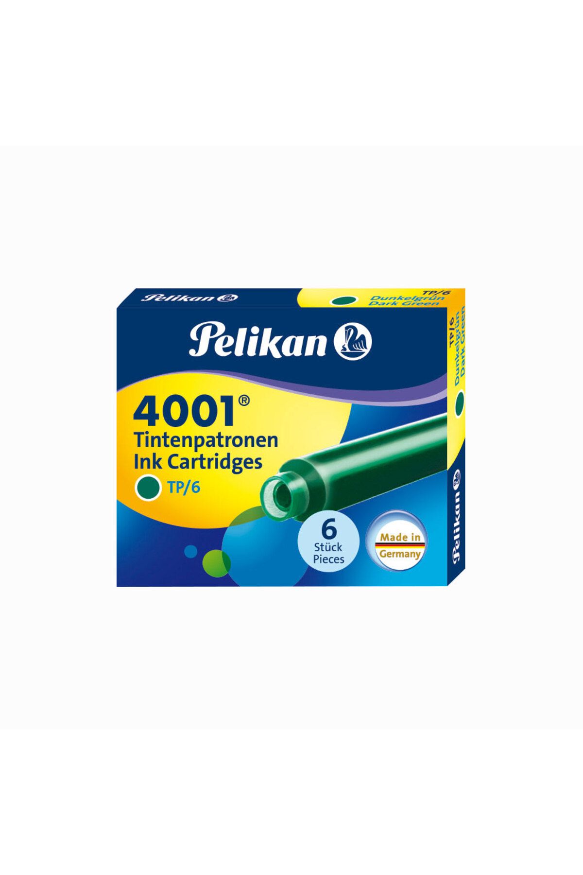 Pelikan 4001 6'lı Kısa Kartuş Tp/6 Koyu Yeşil