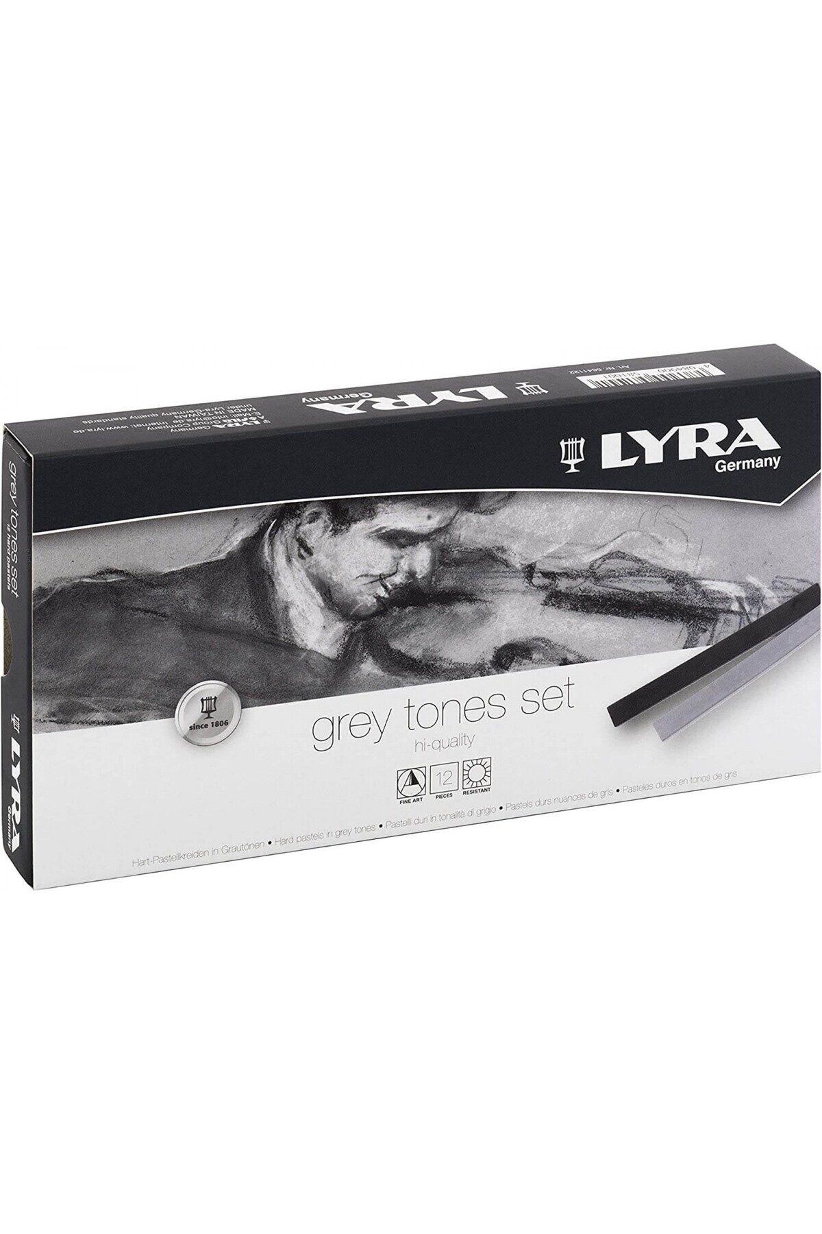 LYRA Polycrayons Toz Pastel Gri Tonlar 12'li Kutu