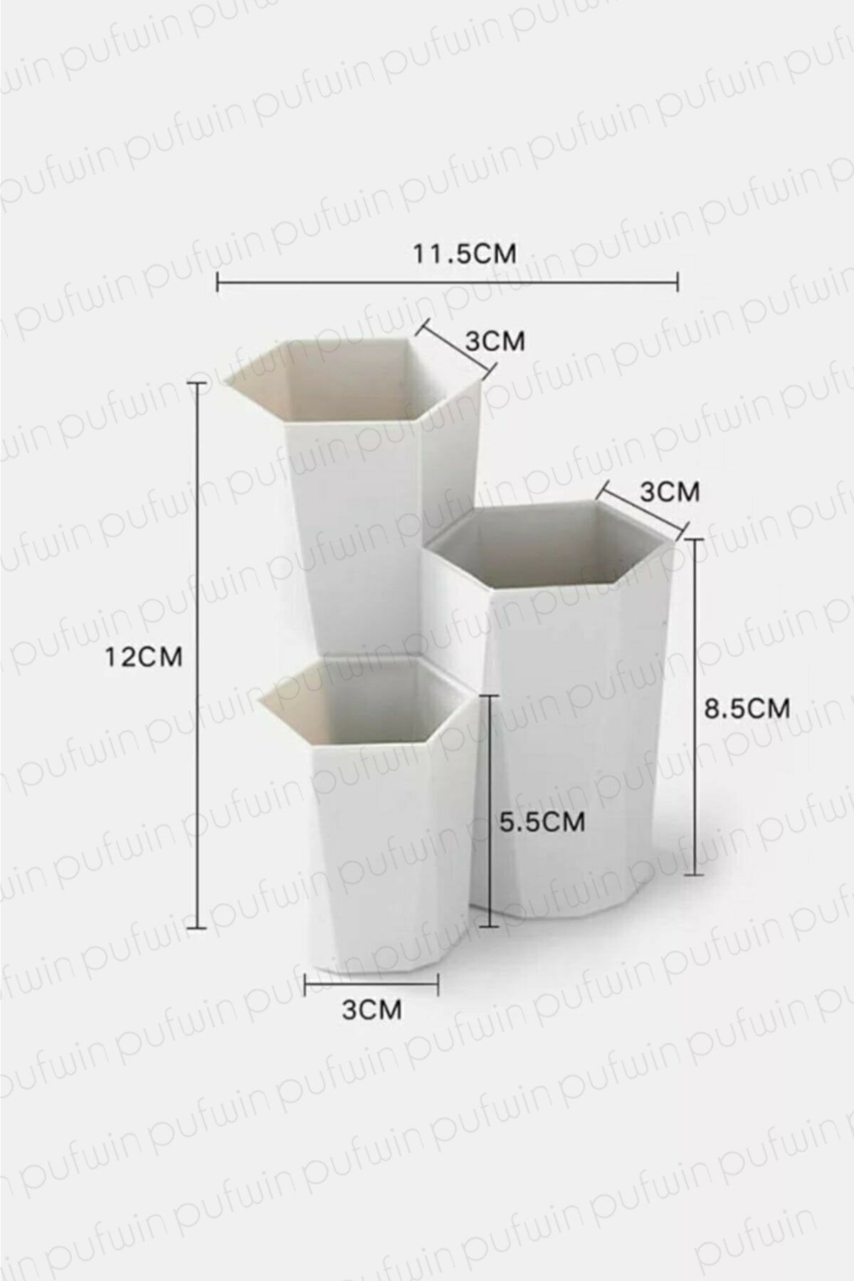 Pufwin Home-Set de 3 suporturi pentru pensule pentru organizator de machiaj 4