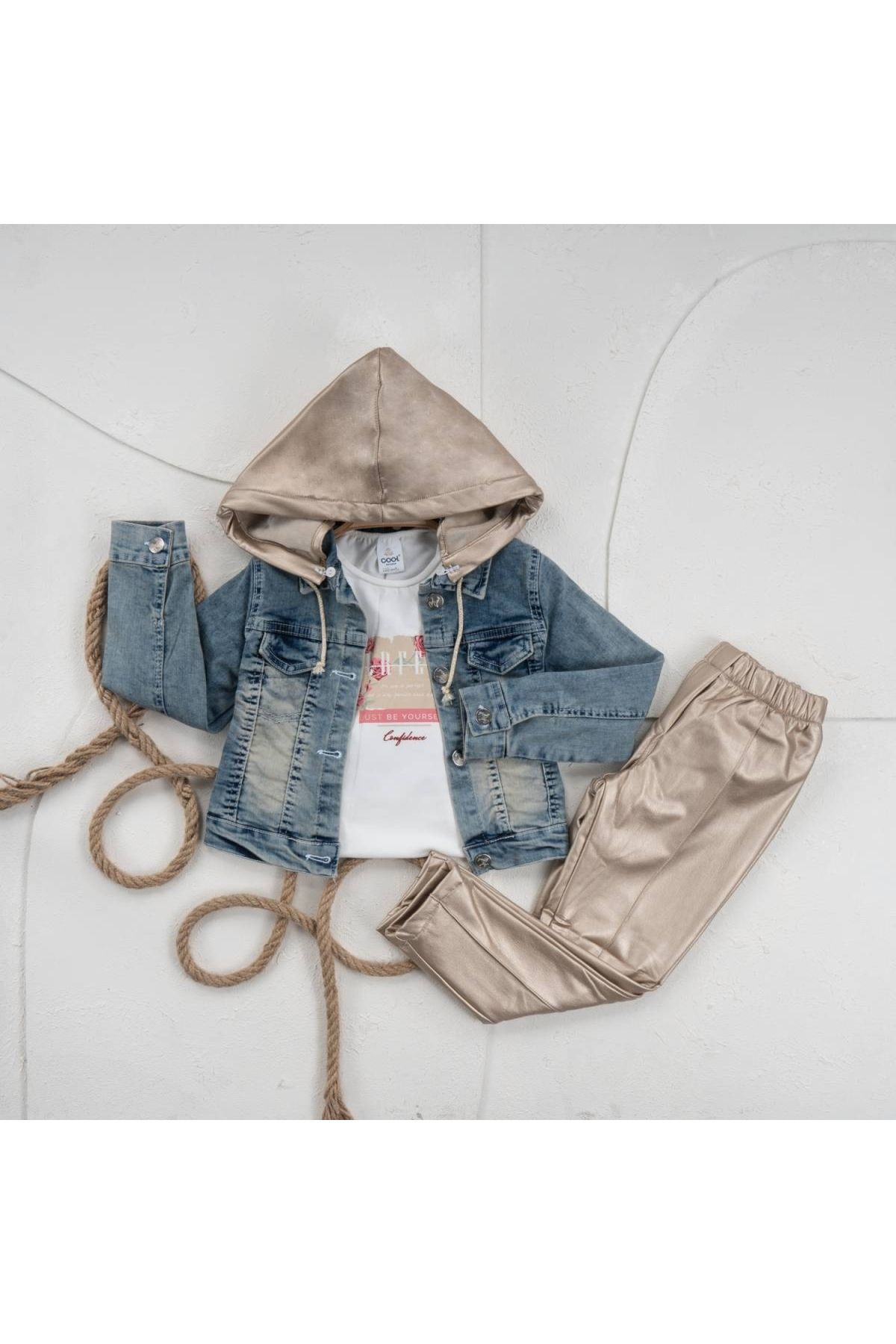 Cool Exclusive Set De Blugi Pentru Fete Cu Jambiere Din Piele Cu Glugă Femeie - 6 years old