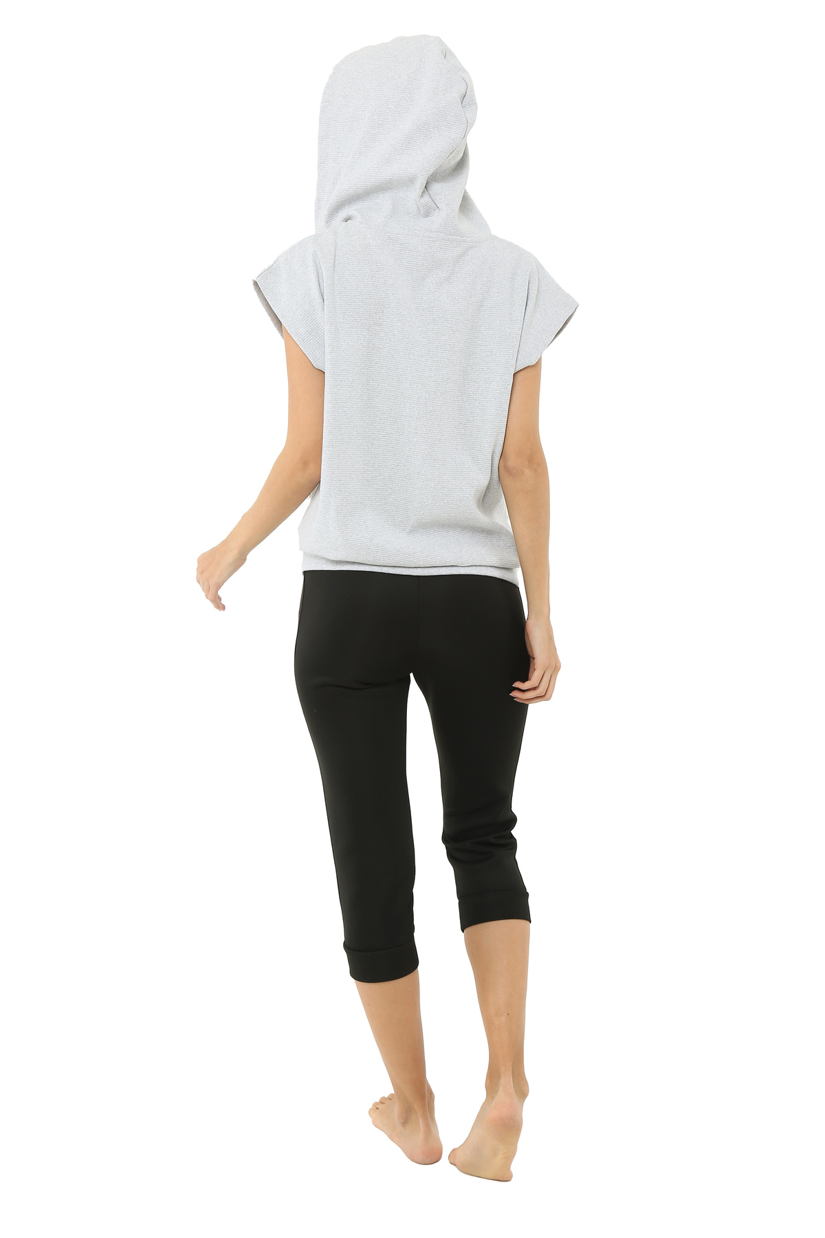 Scorp  Impact Kolsuz Kapüşonlu Kadın Sweatshirt Gri - Görsel 5