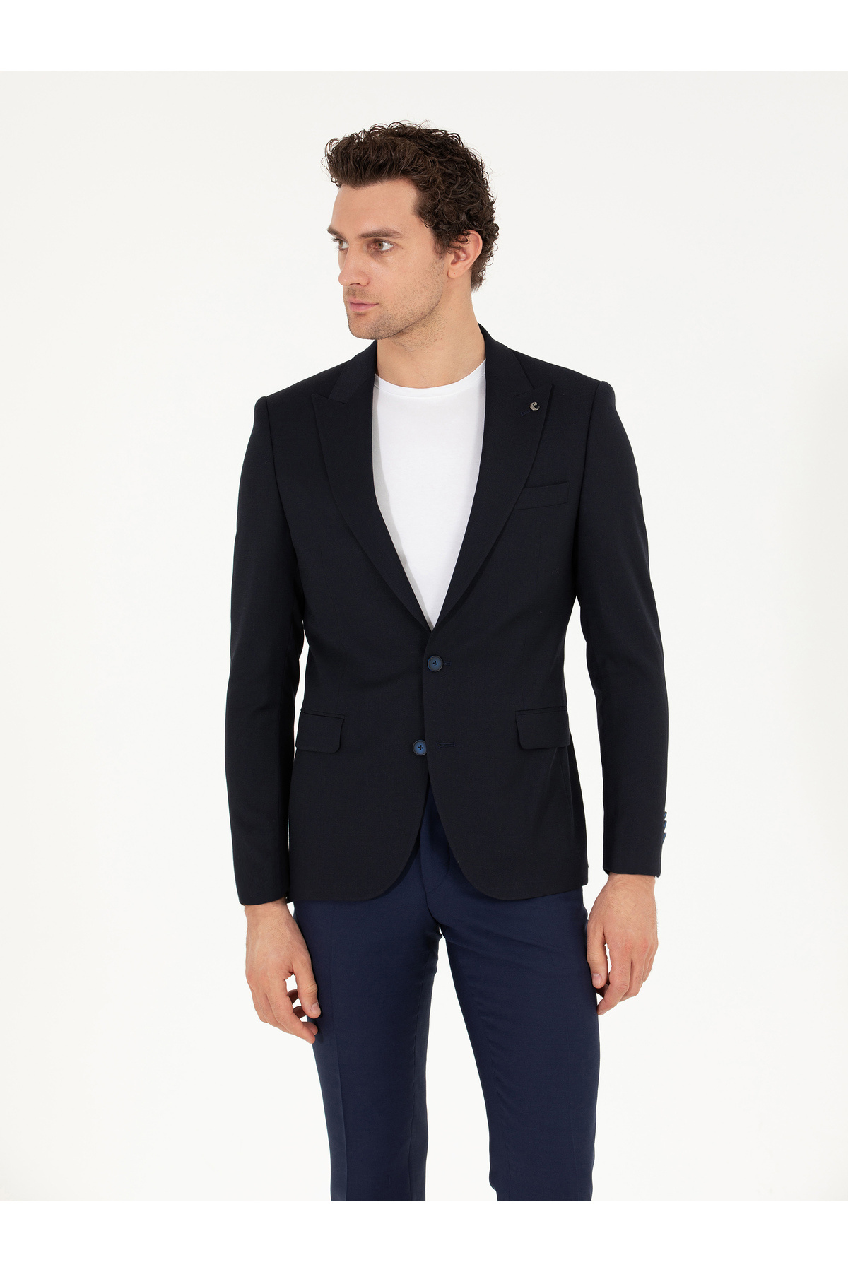 ژاکت پشمی اسلیم فیت سرمه‌ای برند کاشارل کد:(50264771-VR033) Cacharel