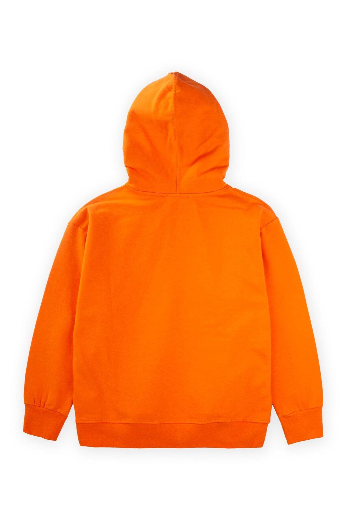 Cigit-Kangaroo Pocket Hooded Sweatshirt 9-14 Years Orange 2