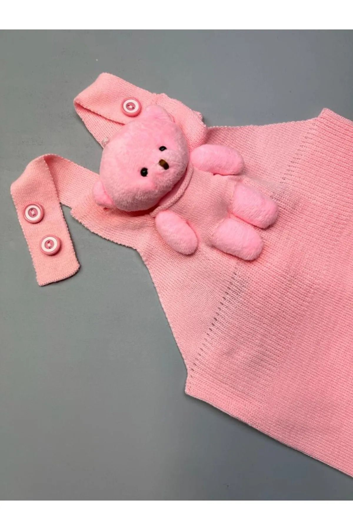 Pijamayo Ayıcıklı Unisex Bebek Çocuk Triko Kışlık Salopet Tulum fotoğrafı 3 (önizleme)
