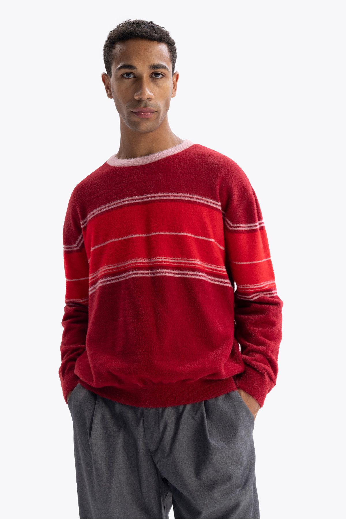 GIESTO-Red Patterned Sweater 1