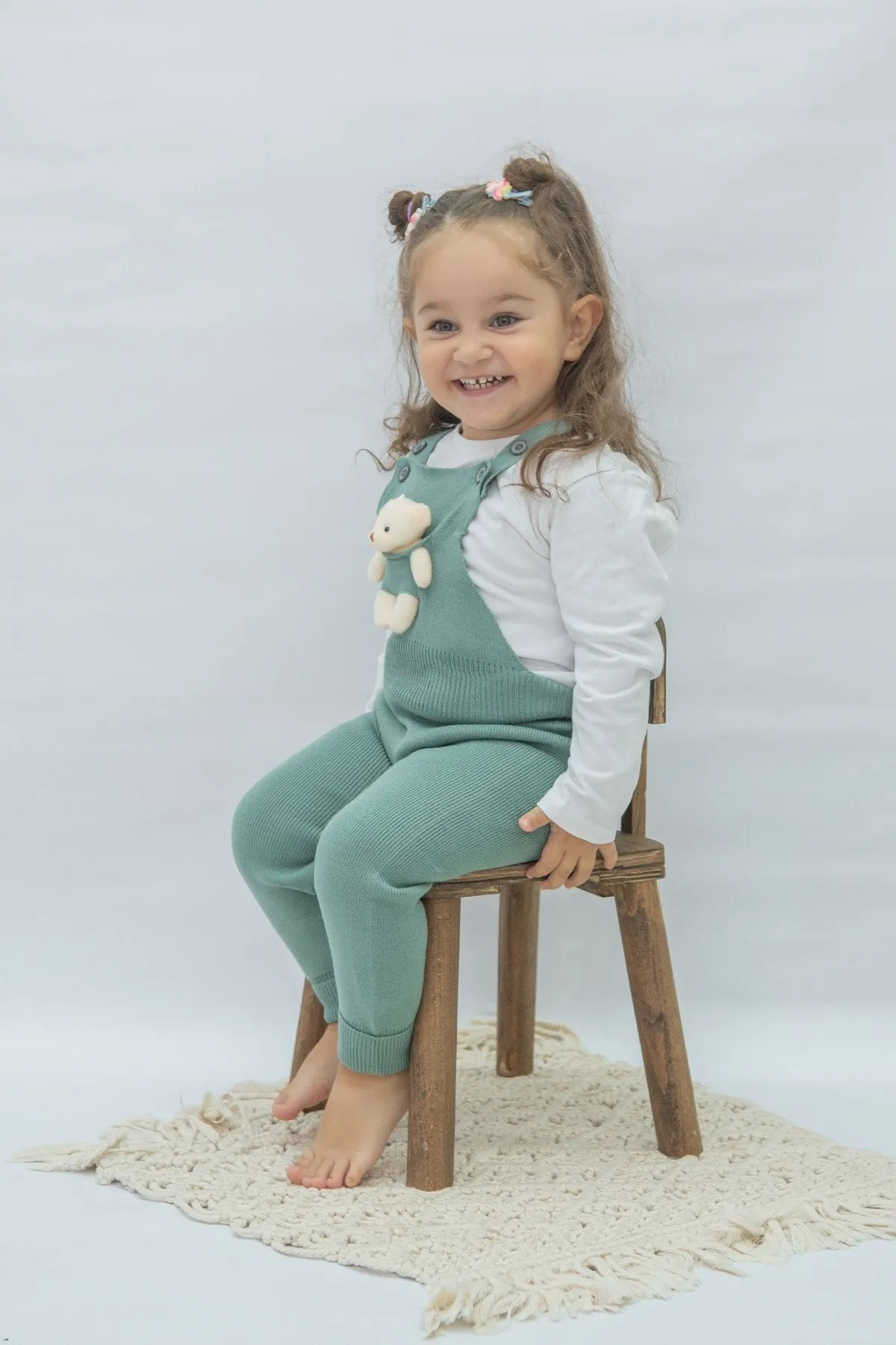 Pijamayo Unisex Oyuncak Ayı Detaylı Ayarlanabilir Askılı Triko Çocuk Ve Bebek Salopet Tulum fotoğrafı 3 (önizleme)