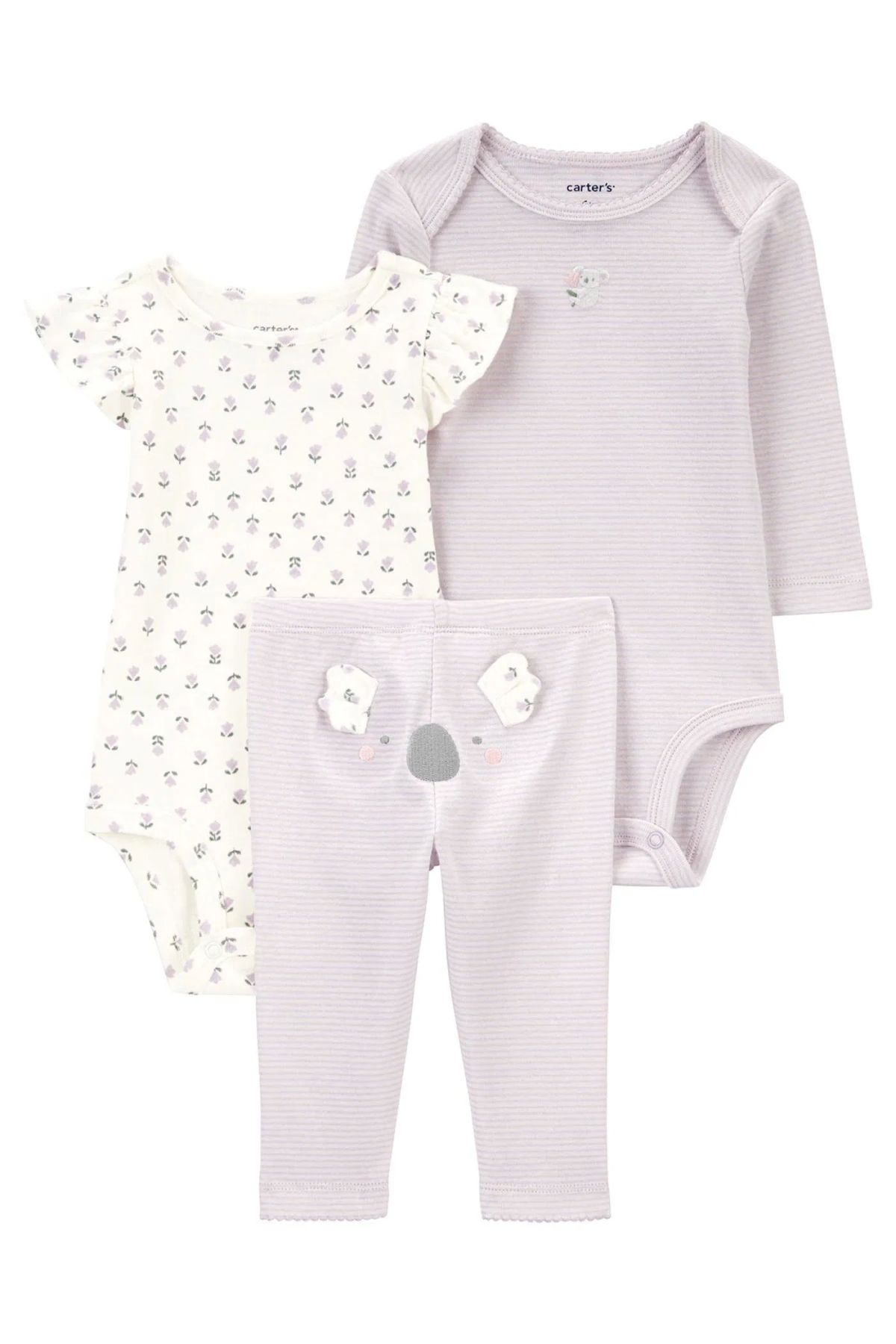 Carter's Kız Bebek Body Pantolon Set 3'lü Paket 1r034810 Renkli