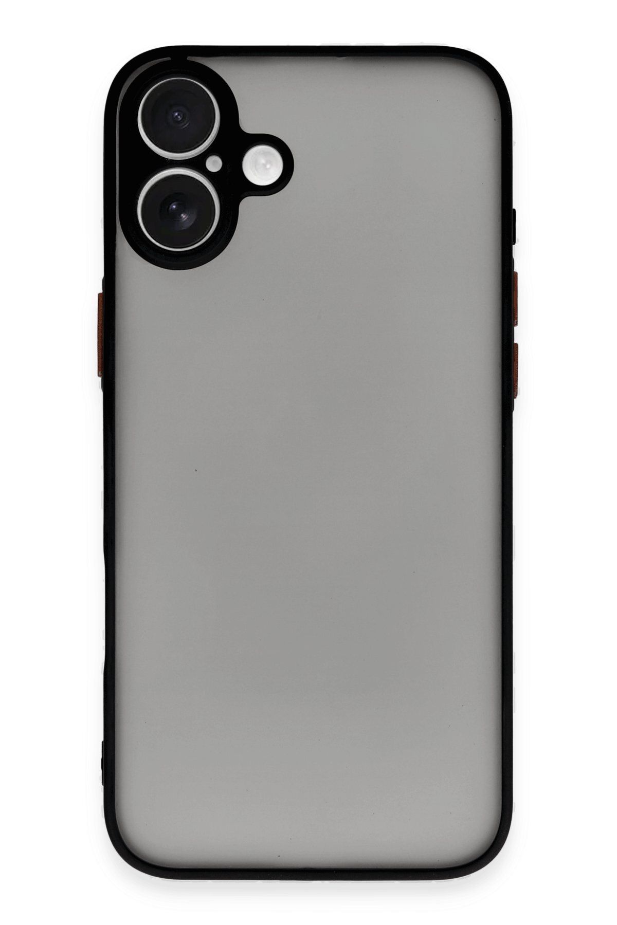 cepmoda iPhone 16 PLUS | Buzlu Şeffaf Silikon Mat Telefon Kılıfı – Darbeye Dayanıklı - SİYAH