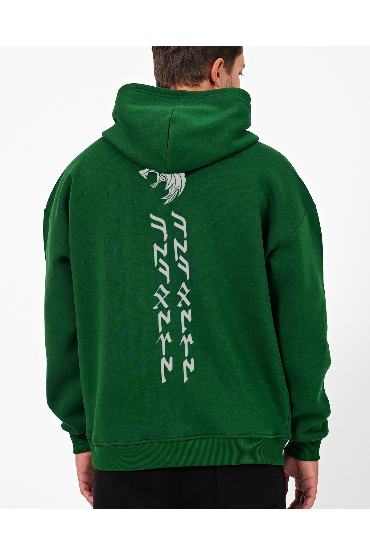 VEK KÖKBÖRÜ(BOZKURT) Göktürk letters special design oversize sweatshirt hoodie