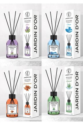 JARDIN D'OR 110 ml Jardin D'or 4'lü Çubuklu Oda Kokusu  Leylak Sandal Ağaci D...