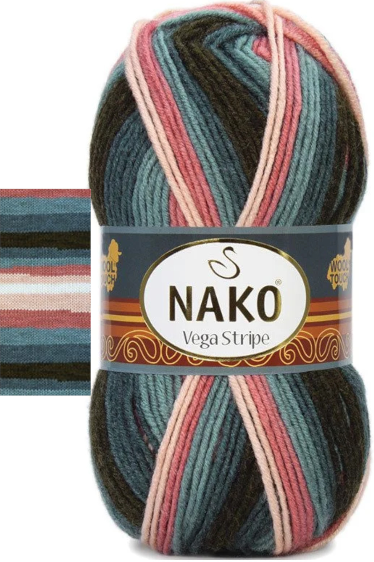Vega Stripe Ebruli Knitting Rope 82418