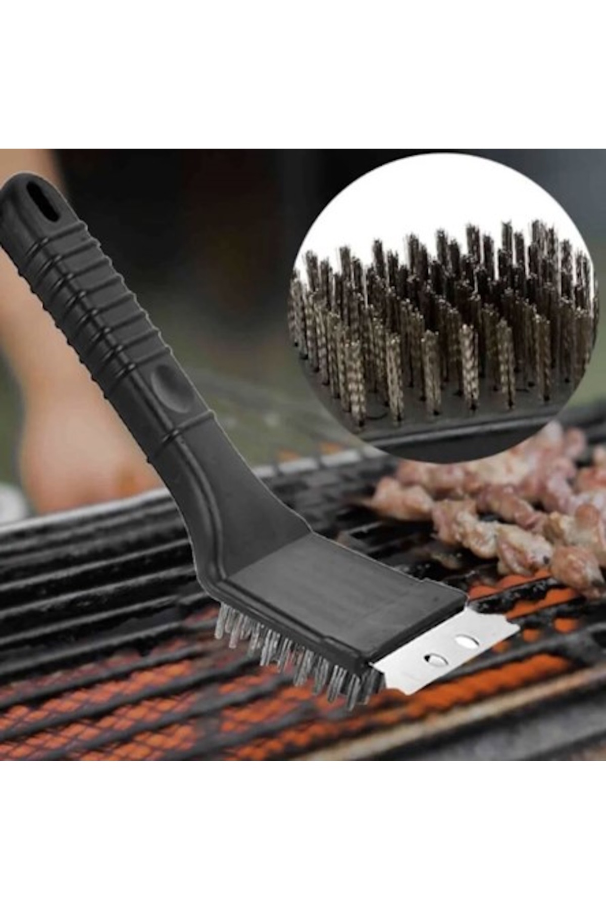 Kenpool Barbekü Aksesuar Izgara Tel Kazıyıcı Mangal Temizleme Fırçası