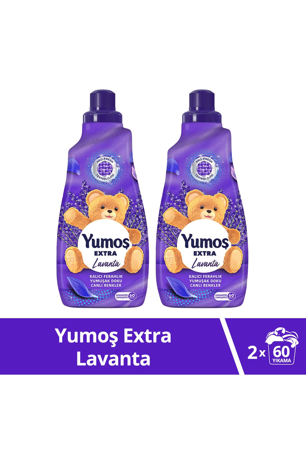 Yumoş Extra Konsantre Çamaşır Yumuşatıcısı Lavanta 1440 ml 60 Yıkama 2 Adet