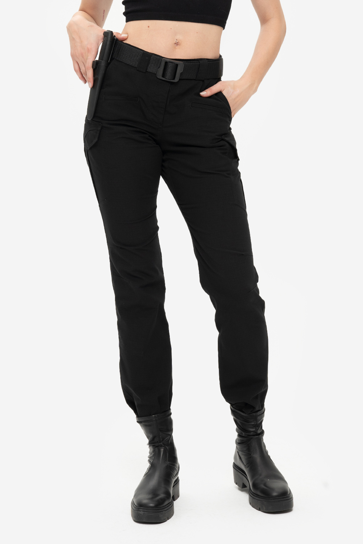 SOUTH COL  Order Kadın Yüksek Bel Taktik Pantolon Ripstop Yüksek Dayanıklı Kumaş Çok Cepli Detaylı Kemersiz - Görsel 2