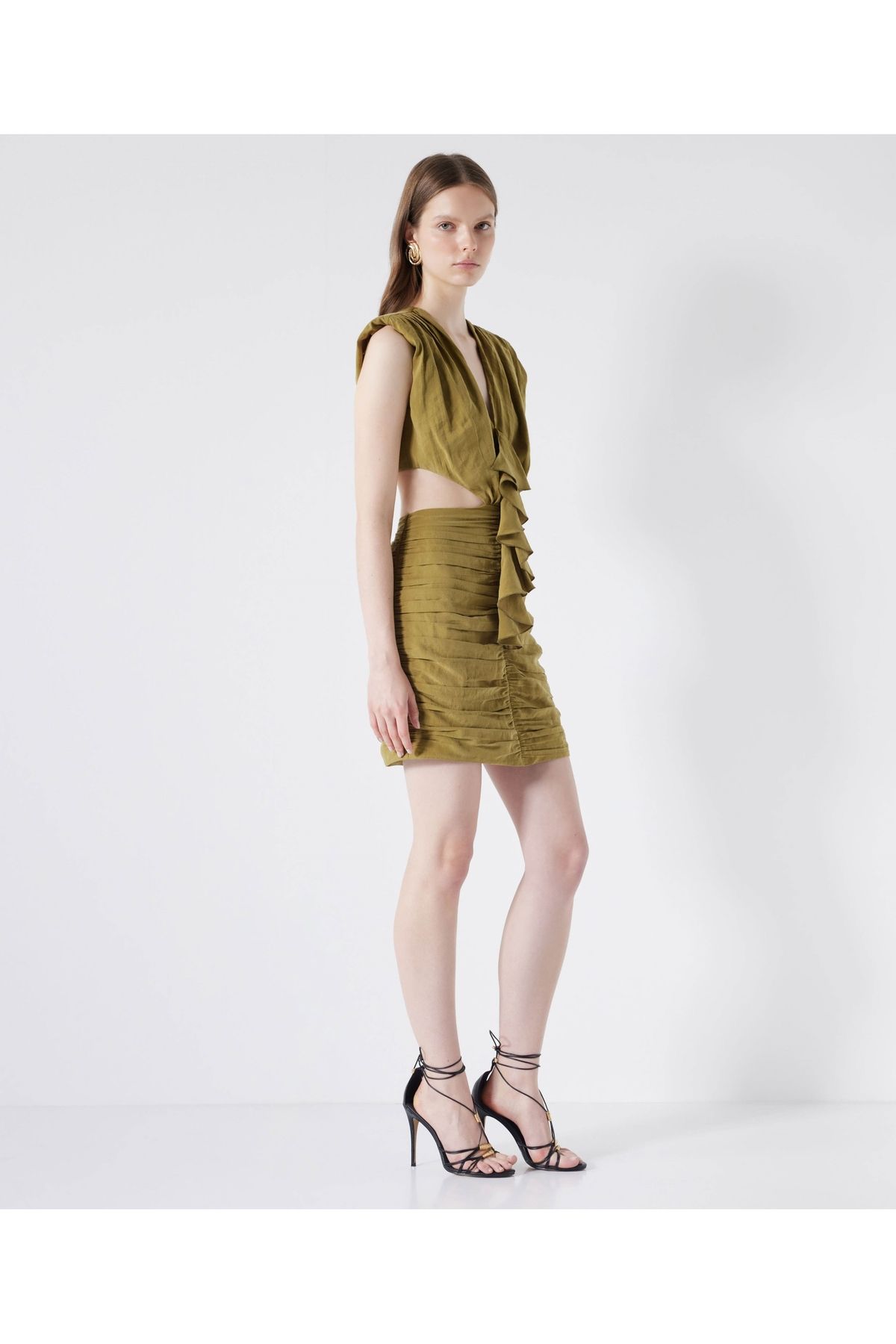 İpekyol-Draped cutout dress 2