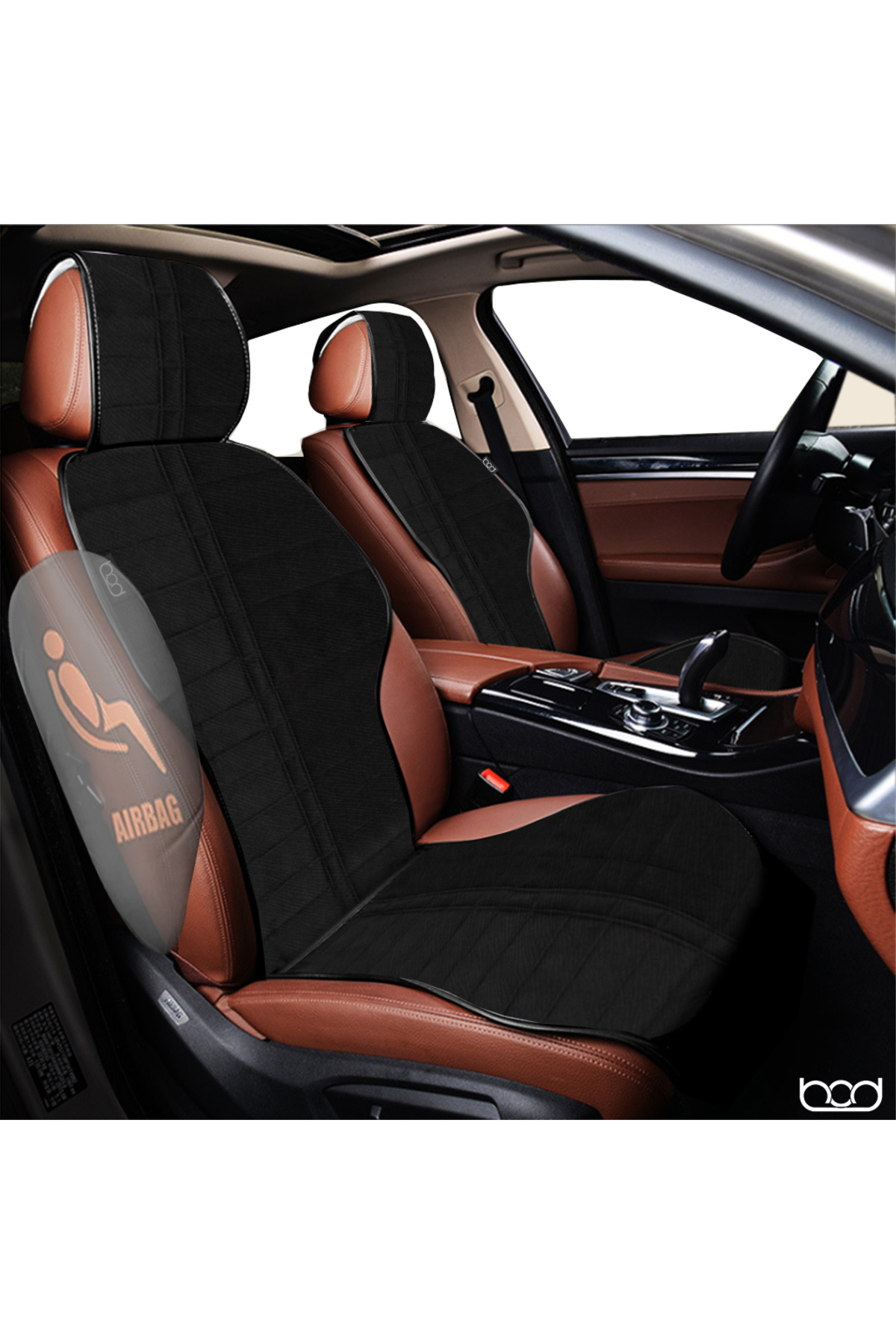 Bod Tay Tüyü Cepli Oto Koltuk Minder Seti Koltuk Koruma Kılıfı Spor Serisi (ÖN-ARKA TAM SET) Siyah fotoğrafı 4 (önizleme)