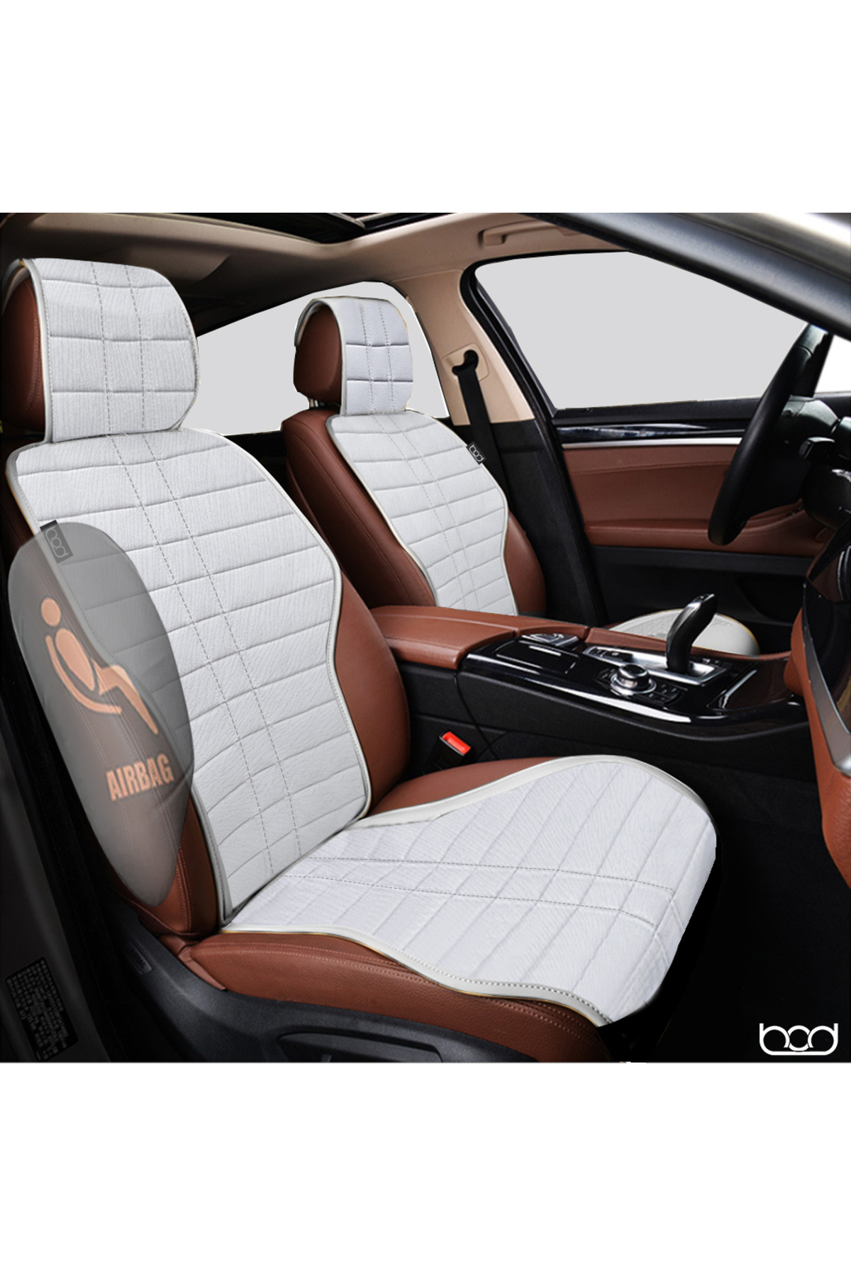 Bod Tay Tüyü Cepli Oto Koltuk Minder Seti Koltuk Koruma Kılıfı Spor Serisi (ÖN -ARKA TAM SET) Gri fotoğrafı 4 (önizleme)