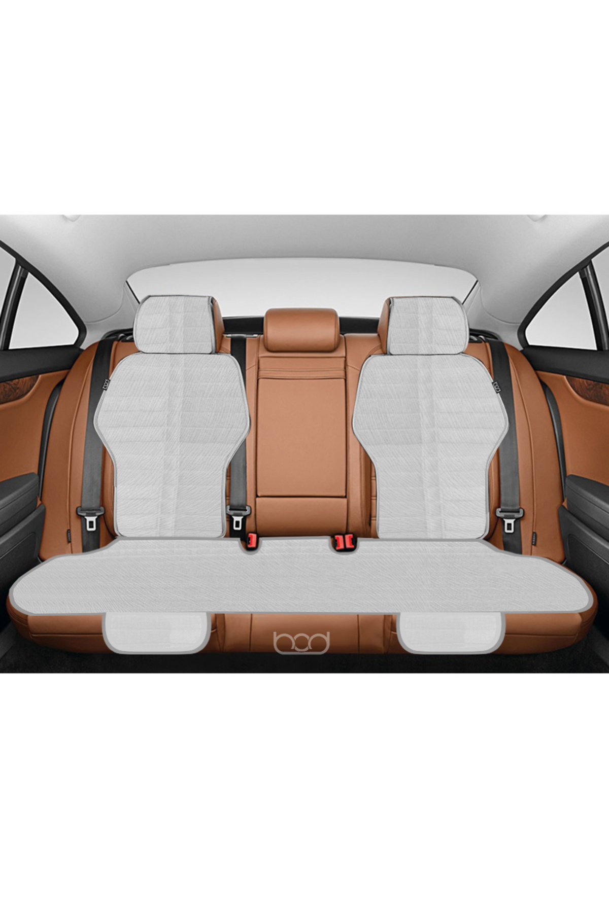 Bod Tay Tüyü Cepli Oto Koltuk Minder Seti Koltuk Koruma Kılıfı Spor Serisi (ÖN -ARKA TAM SET) Gri fotoğrafı 3 (önizleme)