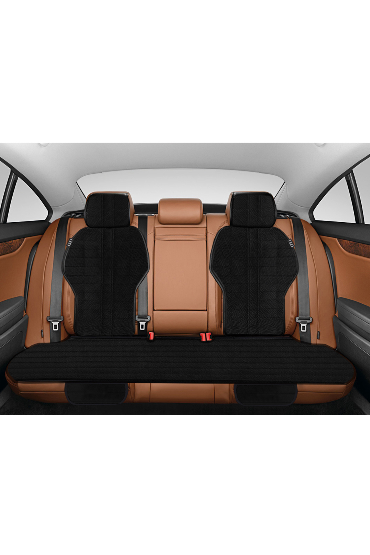 Bod Tay Tüyü Cepli Oto Koltuk Minder Seti Koltuk Koruma Kılıfı Spor Serisi (ÖN-ARKA TAM SET) Siyah fotoğrafı 3 (önizleme)