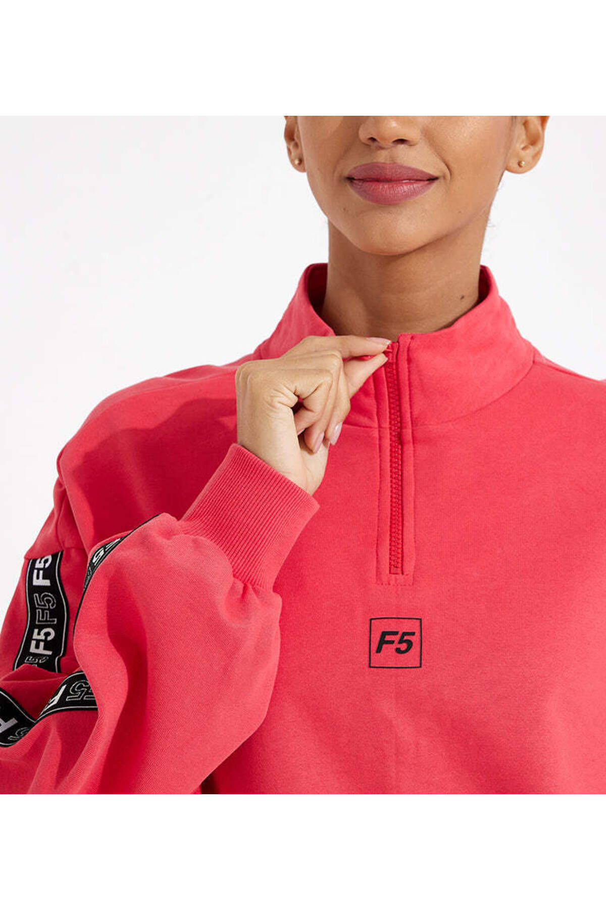 F5-Side Tape Half Zip Sweatshirt For Women 4