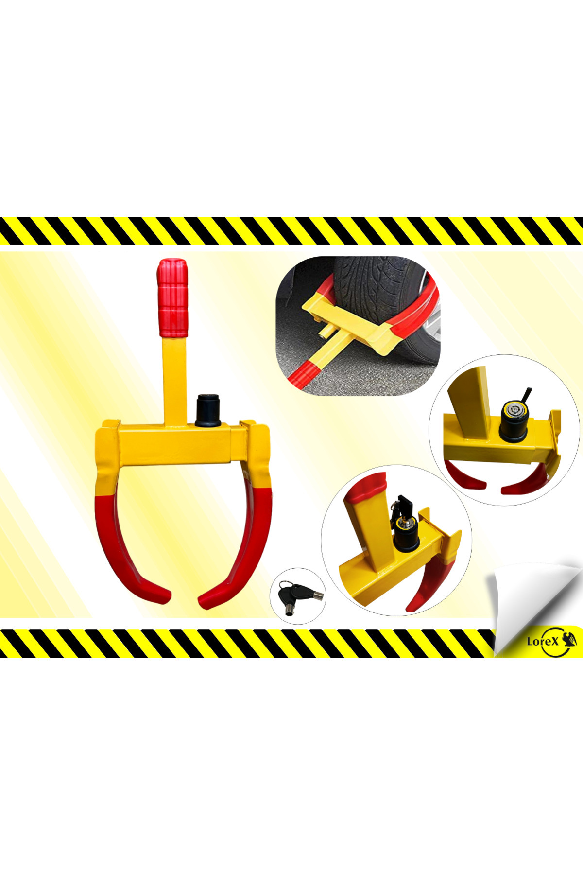 LOREX Römork & Karavan Tekerlek Kilidi - Çift Kollu Tip