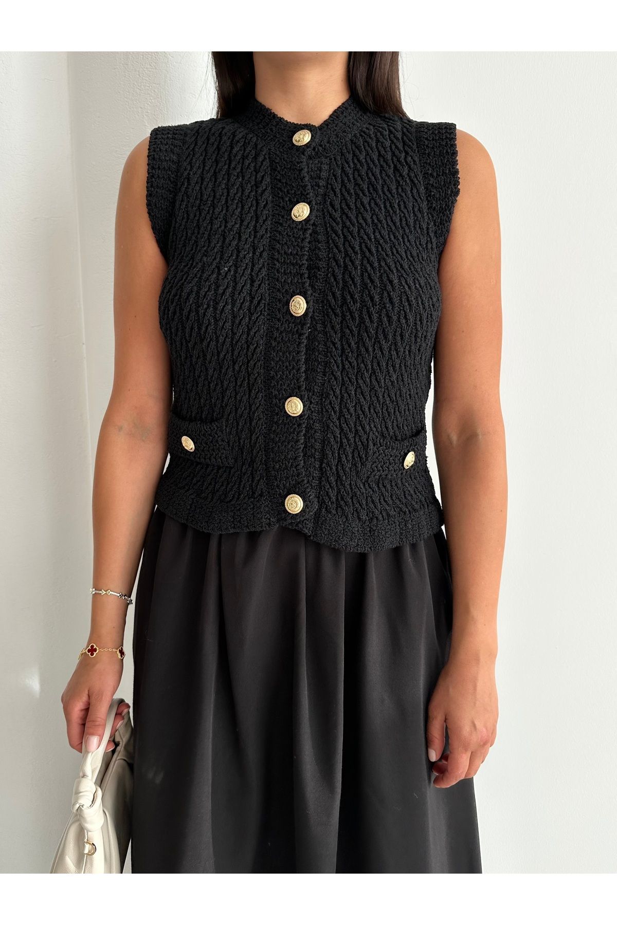Laluvia Schwarze Darcy Thessaloniki-strickweste für Damen - Standard