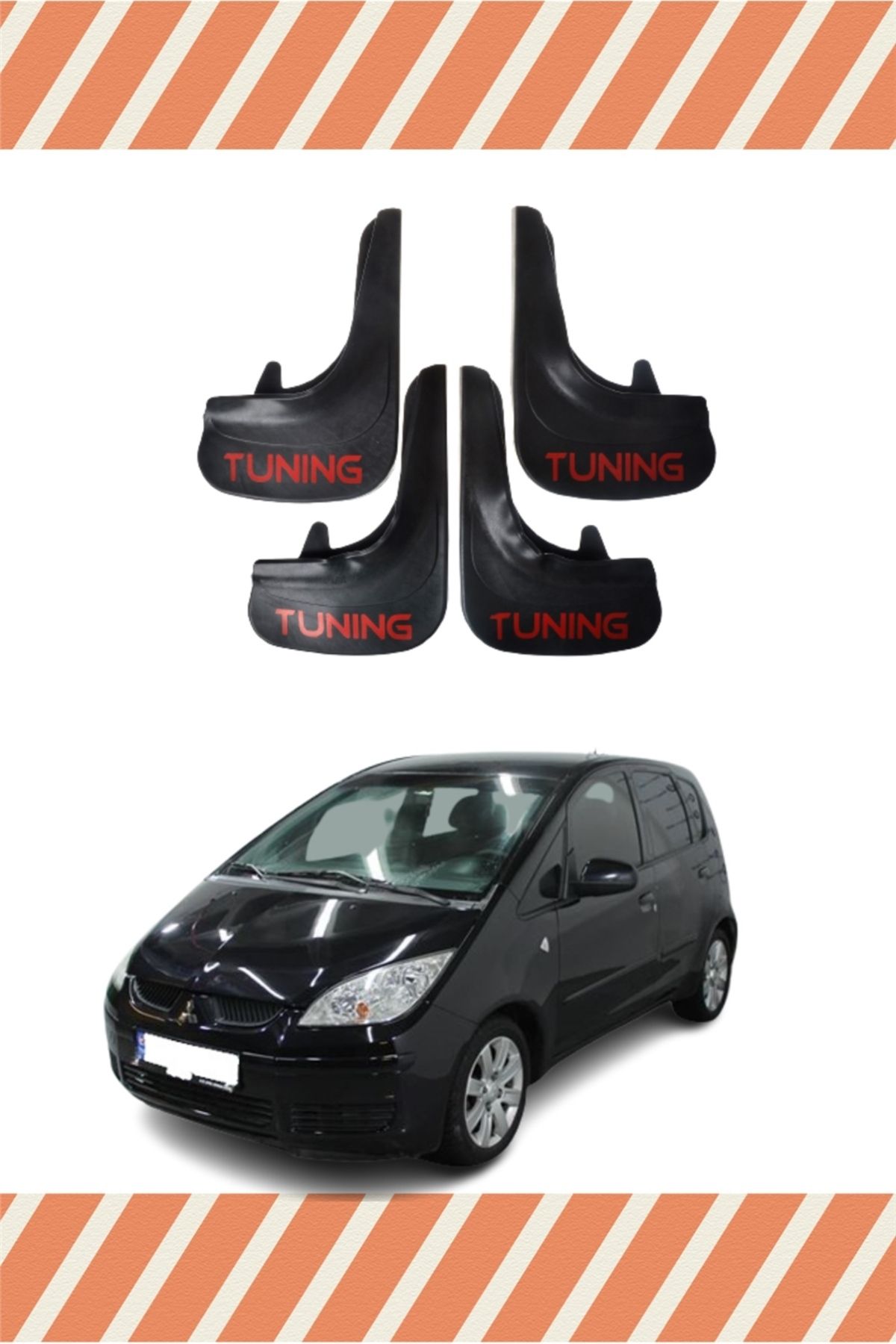 Lasirius Mitsubishi Colt Tunıng Yazılı 4'lü Tozluk Çamurluk Paçalık