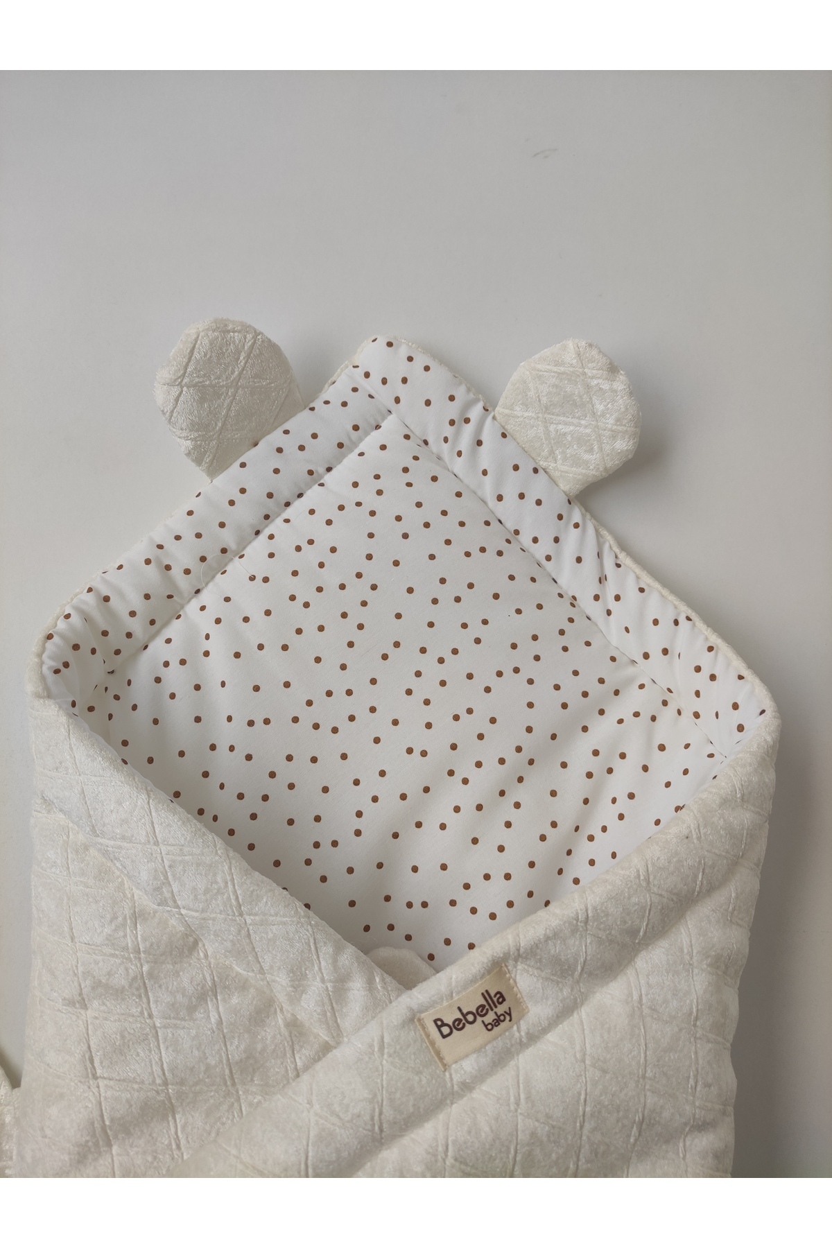 Bebella Ekru Bebek Battaniyesi Mevsimlik Hastane Çıkışı Yenidoğan Kundağı Hediyelik %100 Pamuklu Oyun Matı fotoğrafı 5 (önizleme)