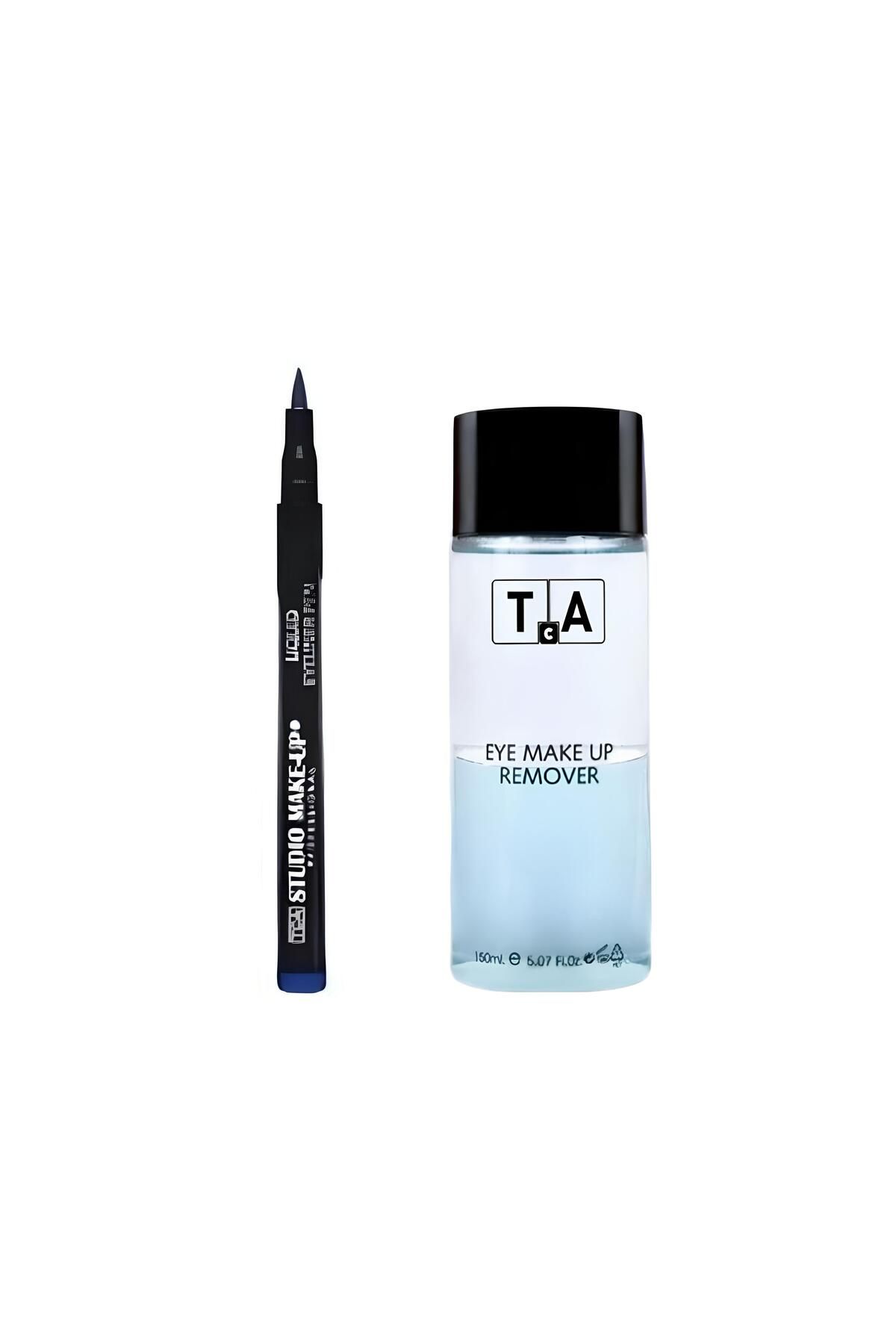 TCA Studio Make Up Tca Studio Make-Up Göz Makyaj Temizleyici 150 ml - Likit Eyeliner (Blue 03) Göz Kalemi Hediyeli