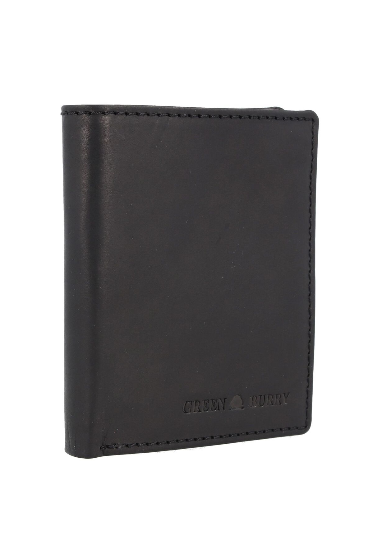 Greenburry-Pure Black Wallet RFID protection Leather 11 cm 2