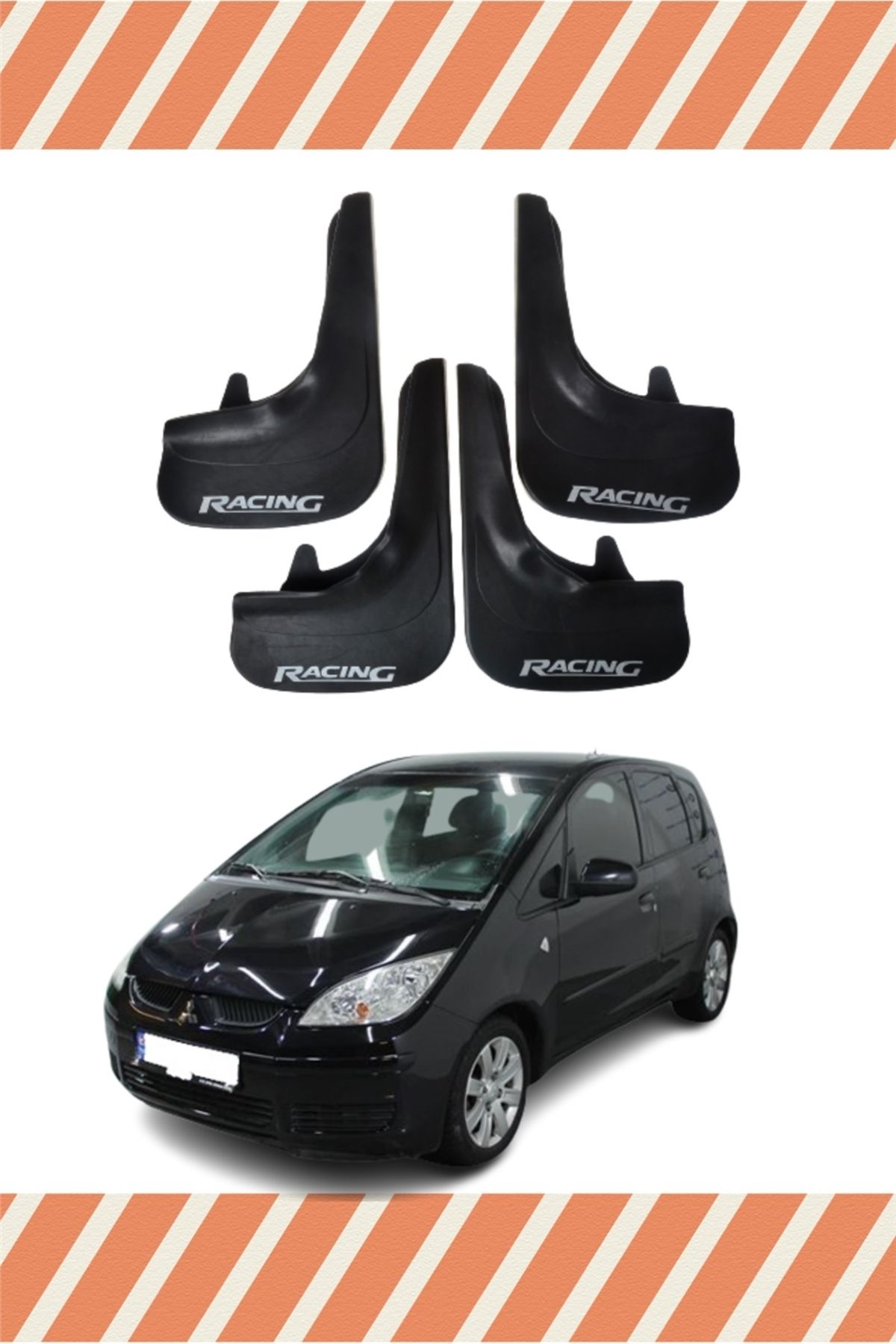 Lasirius Mitsubishi Colt Racing Yazılı 4'lü Tozluk Çamurluk Paçalık