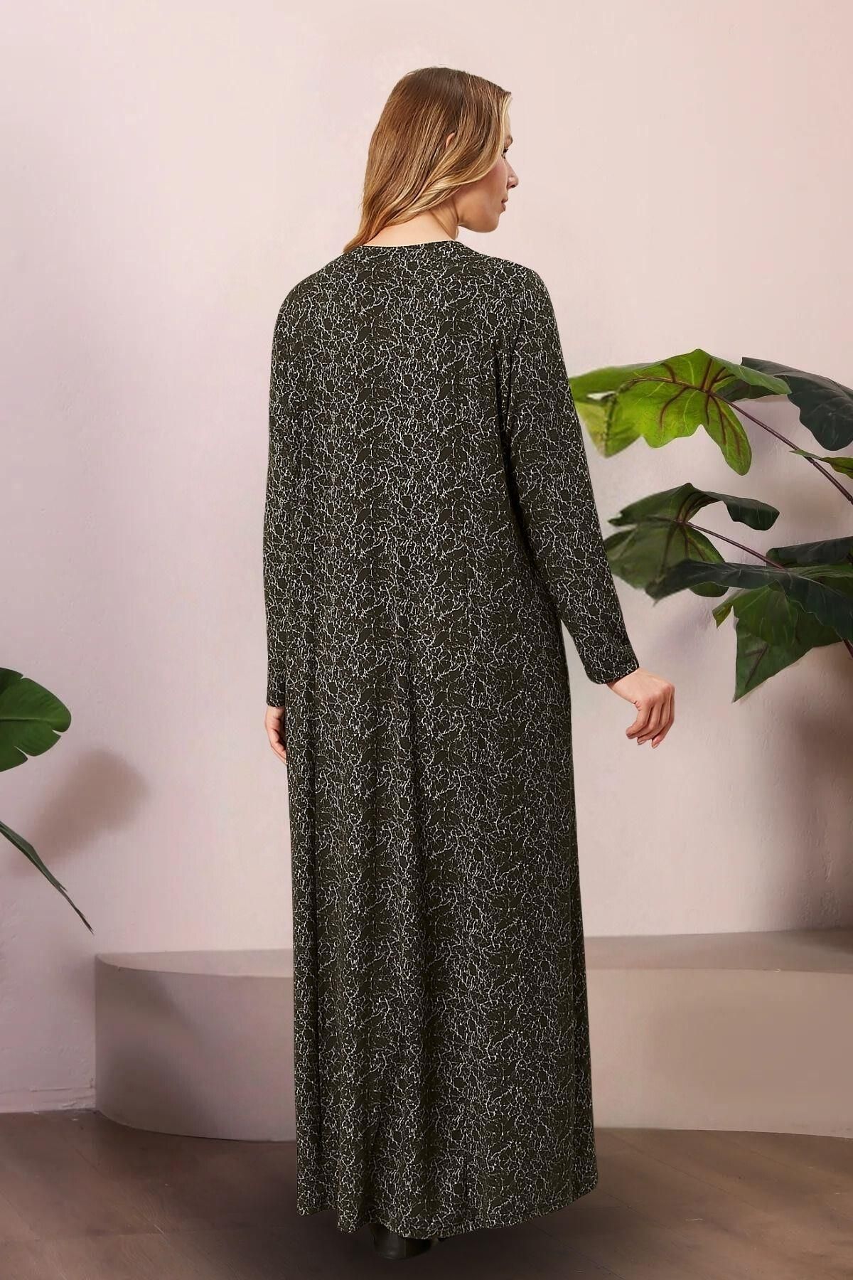 Ferace-Jacquard Hijab - Women's Plus Size Mother Dress 8