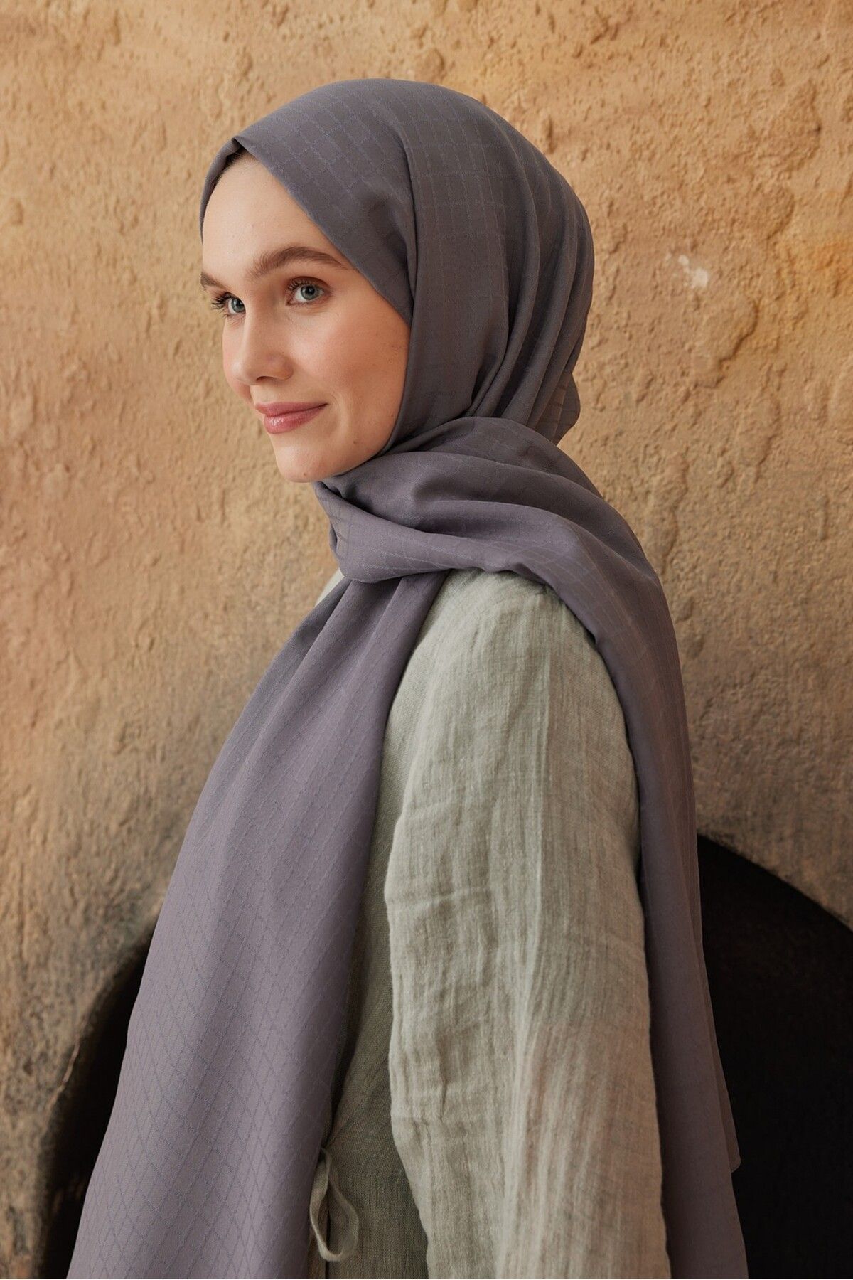 Modakaşmir-Soft Jacquard Series Box Pattern Shawl 3
