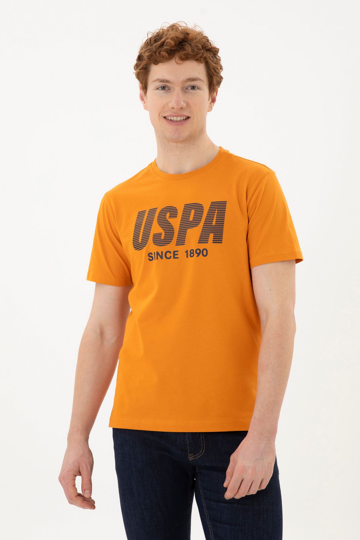 U.S. Polo Assn.-تي شيرت رجالي ذو قصة عادية برقبة دائرية 50282027 -vr031 1